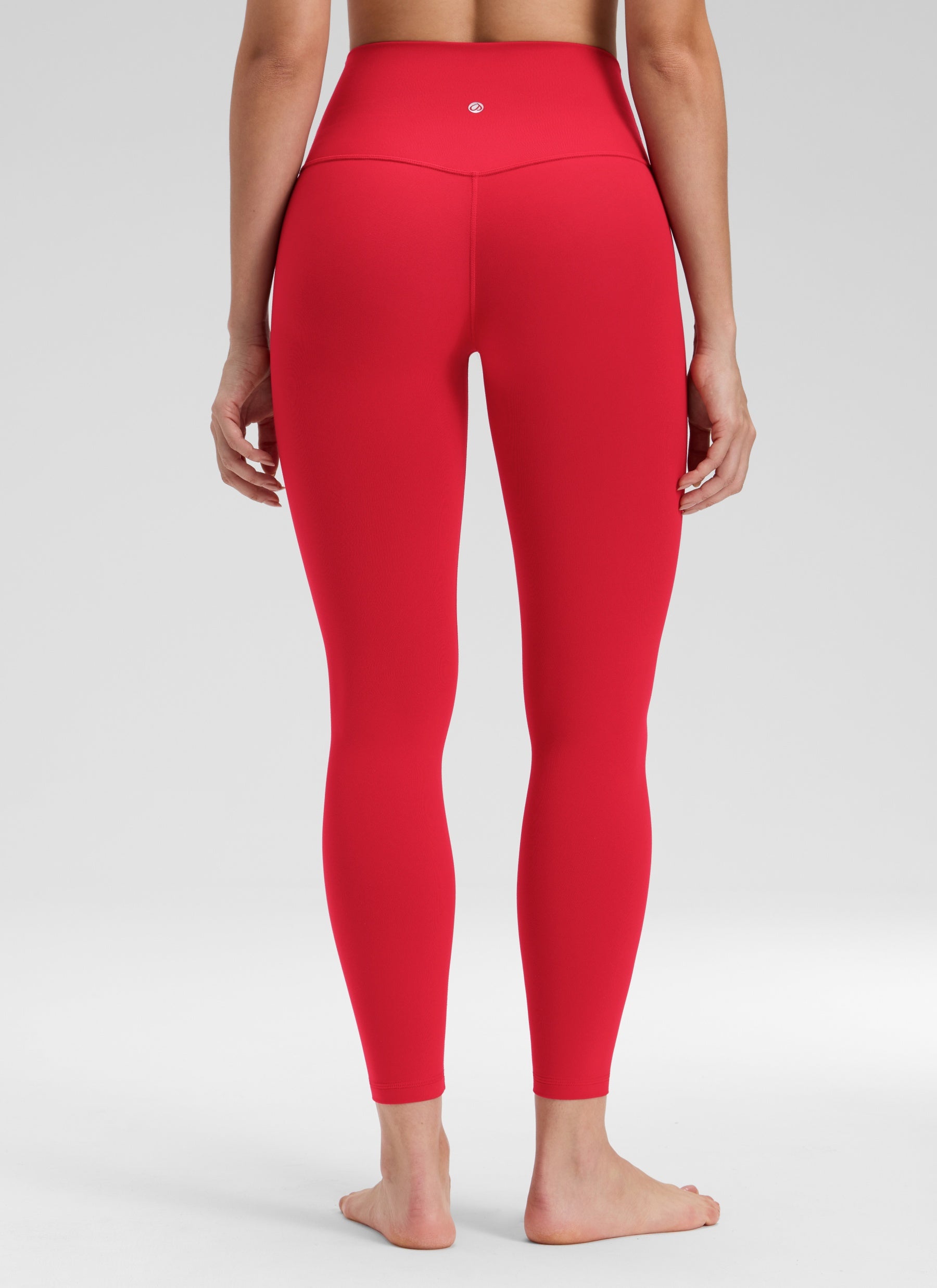 CRZ YOGA - Quần legging yoga nữ cạp cao không đường may phía trước, kiểu " Butterluxe ", chiều dài 25 inch, màu đỏ son