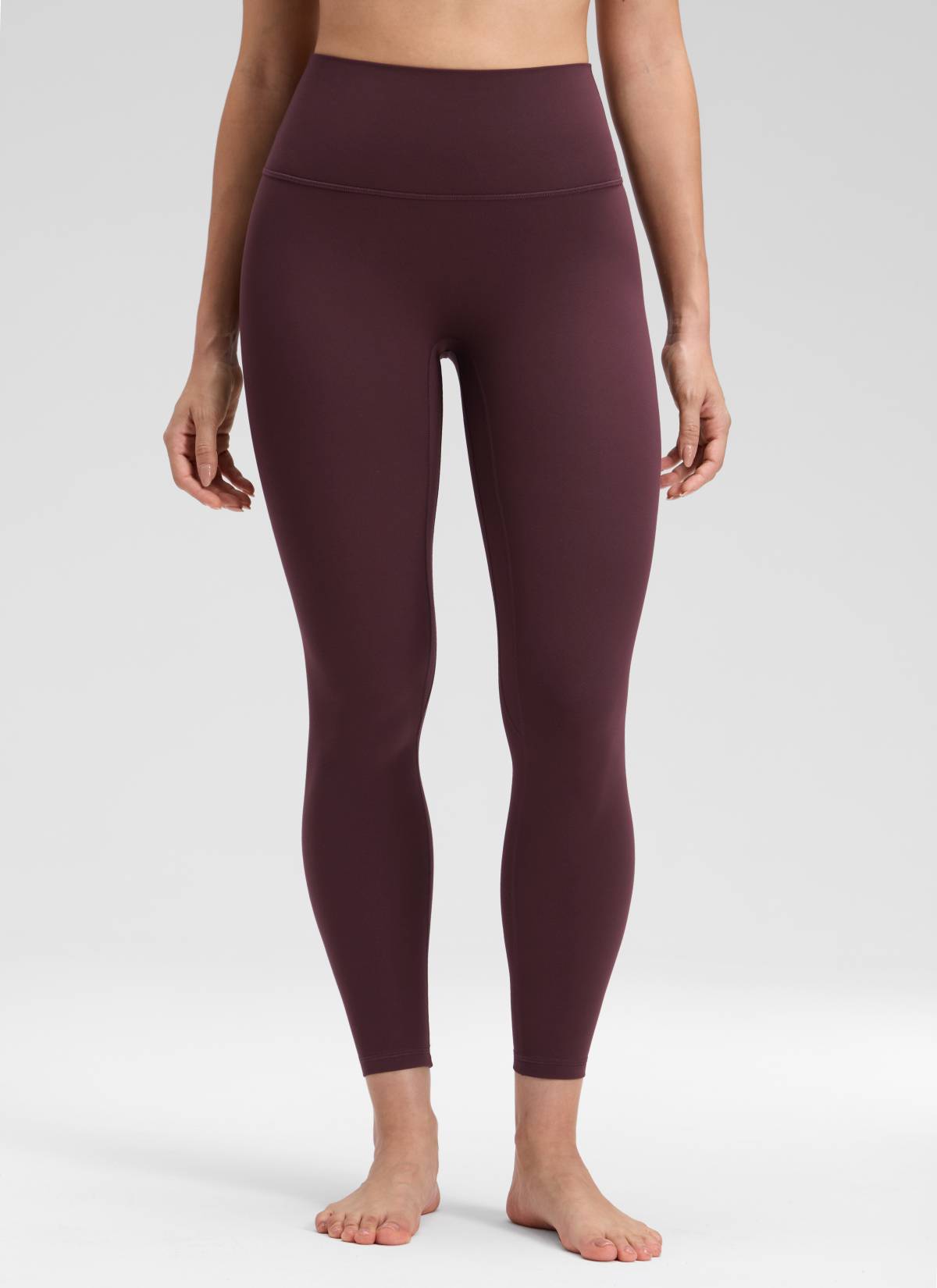 CRZ YOGA Quần legging yoga cao cạp dành cho nữ, kiểu " Butterluxe ", không đường may phía trước, chiều dài 25 inch, màu Ripe Plum