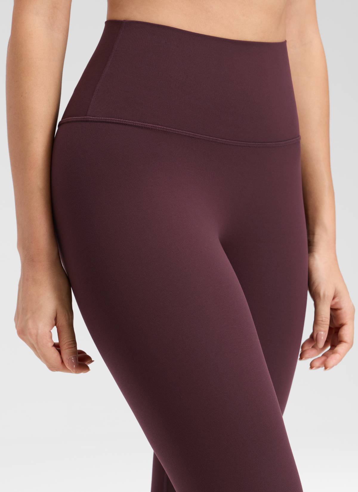 CRZ YOGA Quần legging yoga cao cạp dành cho nữ, kiểu " Butterluxe ", không đường may phía trước, chiều dài 25 inch, màu Ripe Plum