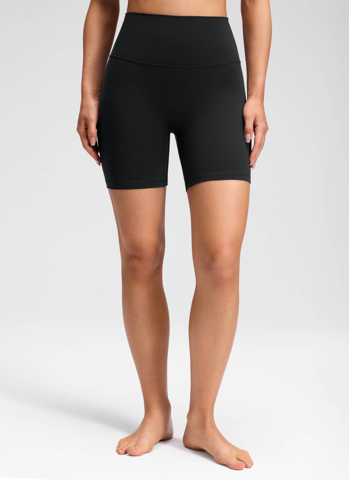 CRZ YOGA Quần short yoga cạp cao dành cho nữ " Butterluxe " không đường may phía trước, cỡ 6
