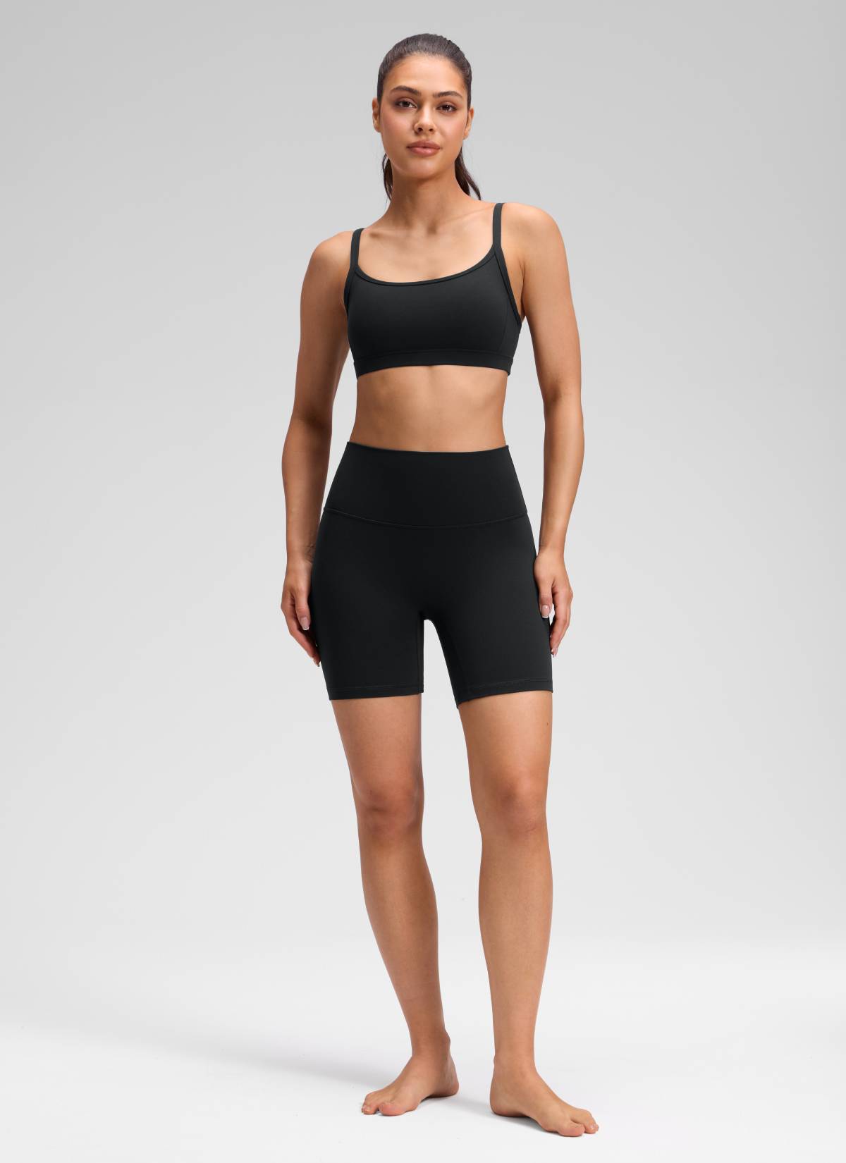 CRZ YOGA Quần short yoga cạp cao dành cho nữ " Butterluxe " không đường may phía trước, cỡ 6