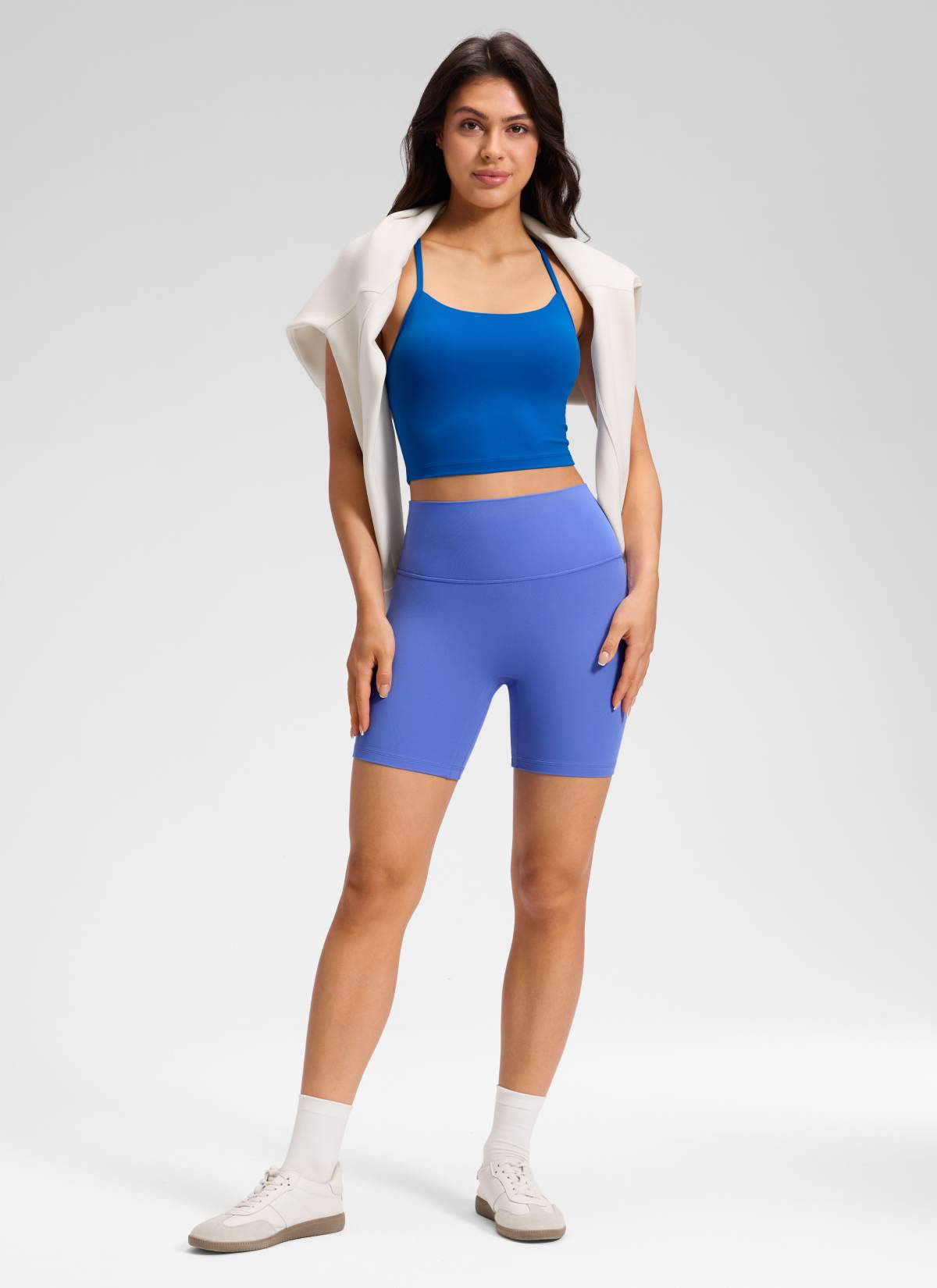 CRZ YOGA Quần short yoga cạp cao dành cho nữ " Butterluxe " không đường may phía trước, cỡ 6