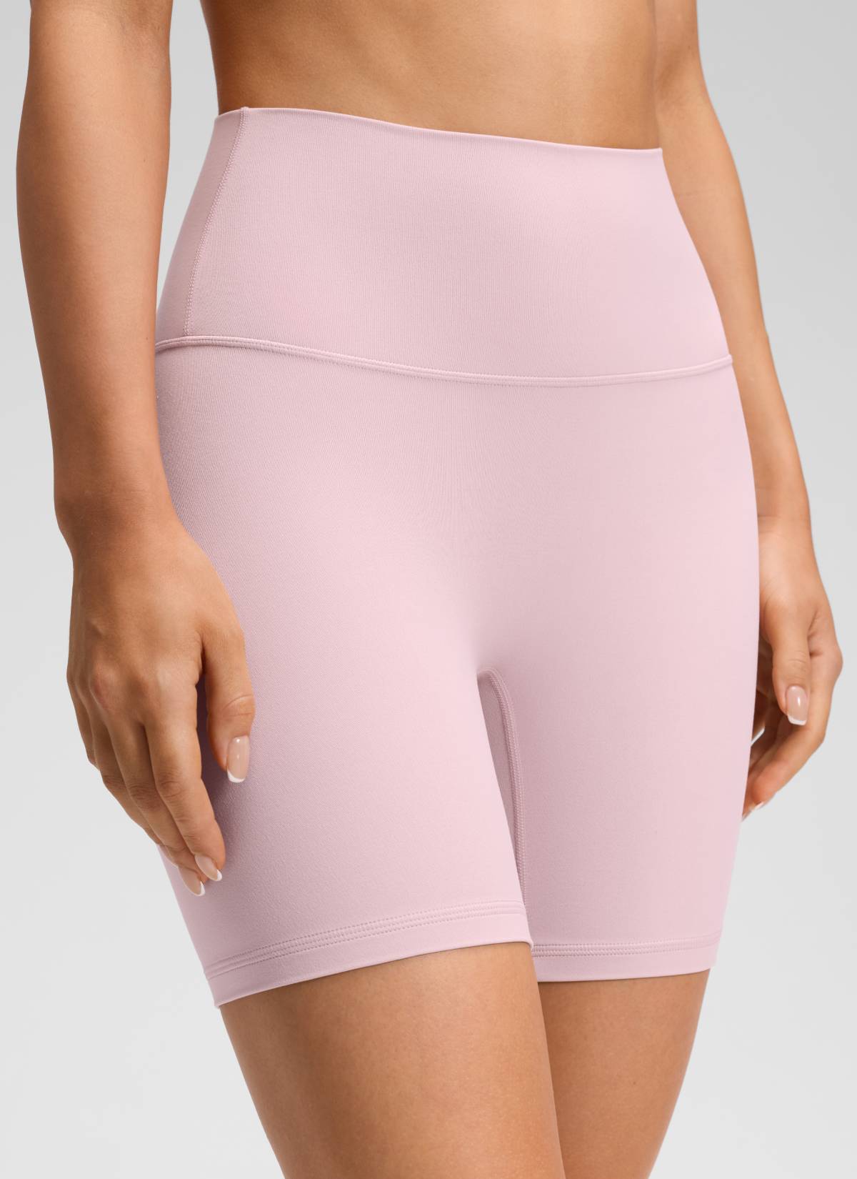 CRZ YOGA Quần short yoga cạp cao dành cho nữ " Butterluxe " không đường may phía trước, cỡ 6