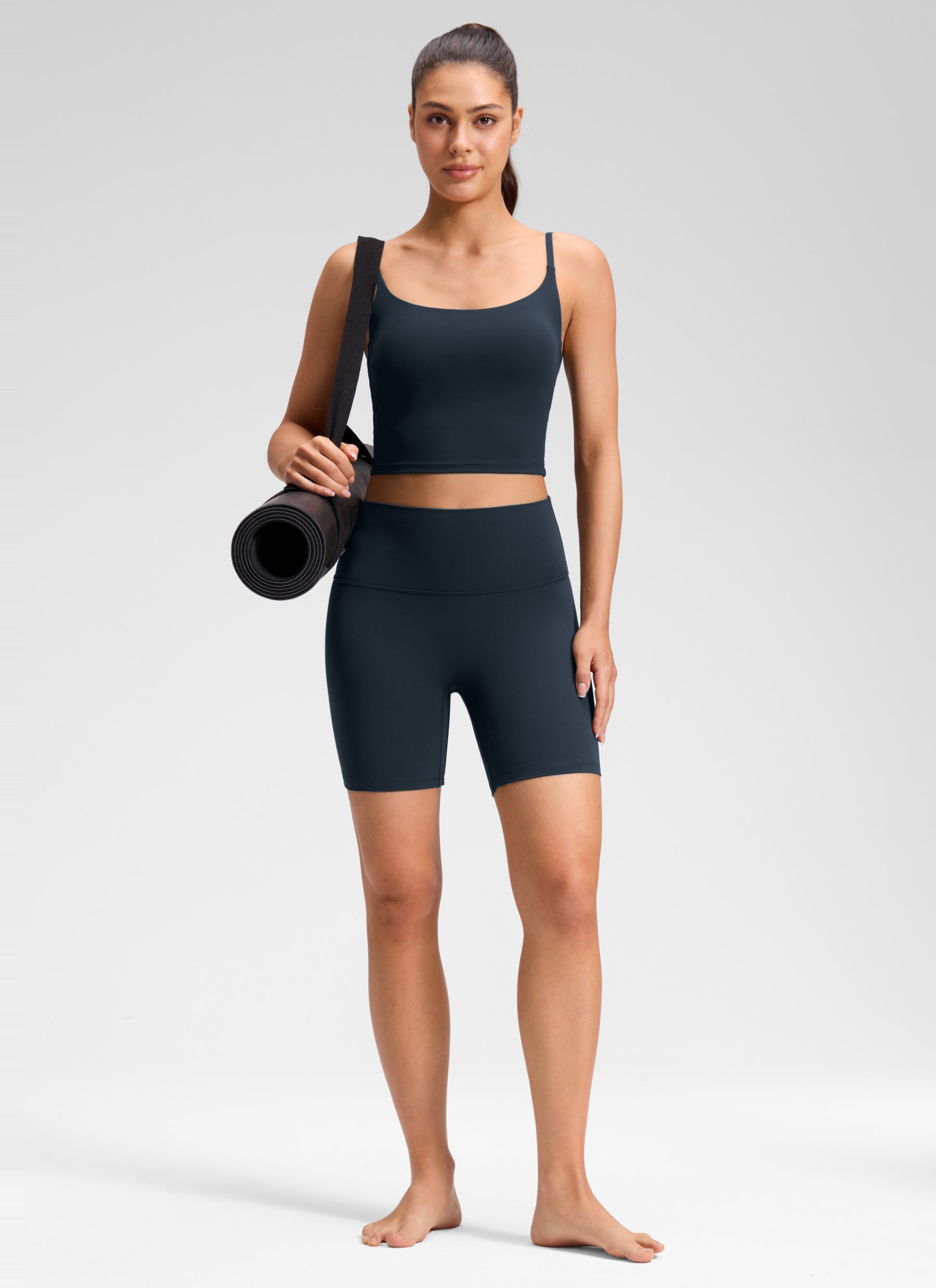 CRZ YOGA Quần short yoga cạp cao dành cho nữ " Butterluxe " không đường may phía trước, cỡ 6