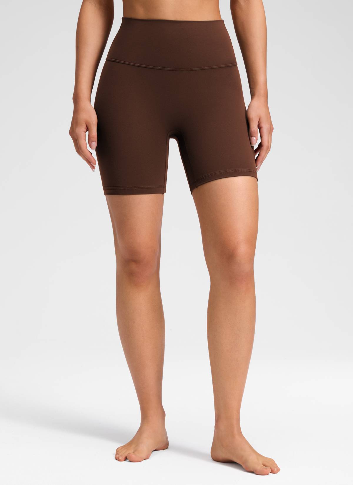 CRZ YOGA Quần short yoga cạp cao dành cho nữ " Butterluxe " không đường may phía trước, cỡ 6