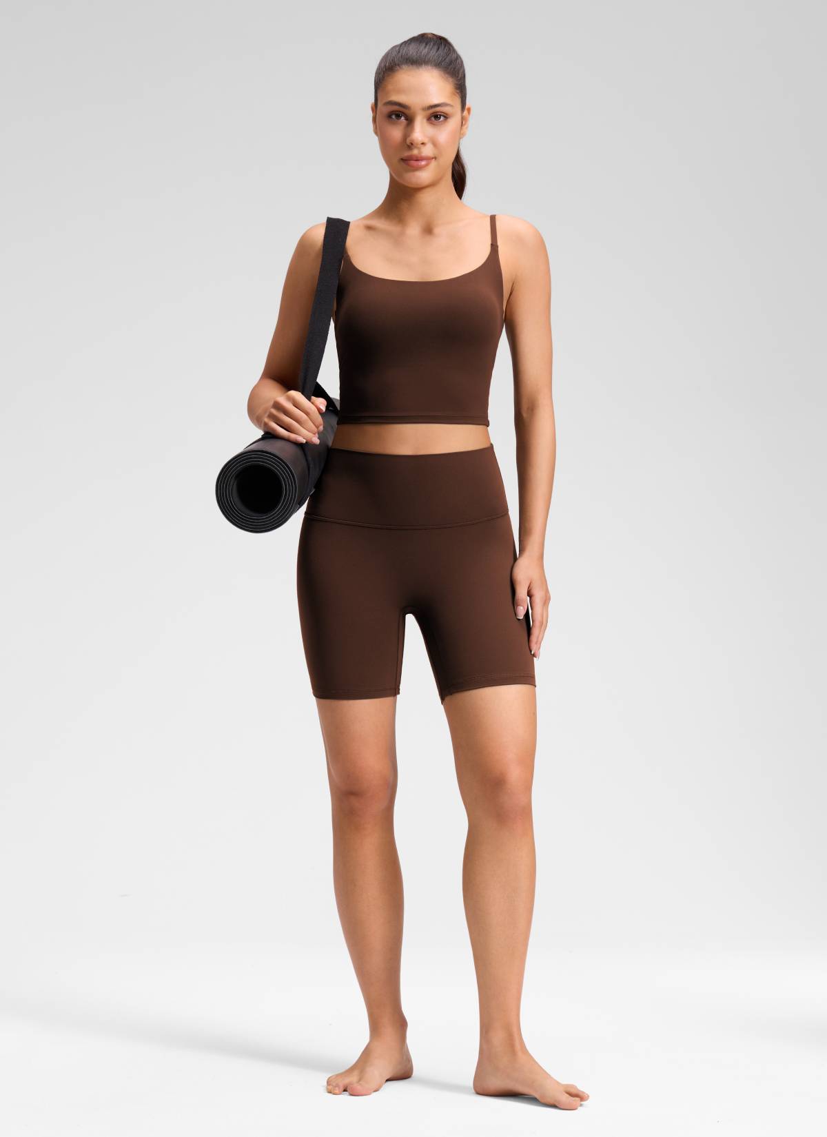 CRZ YOGA Quần short yoga cạp cao dành cho nữ " Butterluxe " không đường may phía trước, cỡ 6