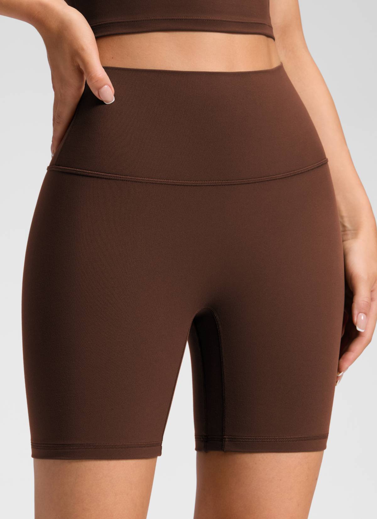 CRZ YOGA Quần short yoga cạp cao dành cho nữ " Butterluxe " không đường may phía trước, cỡ 6