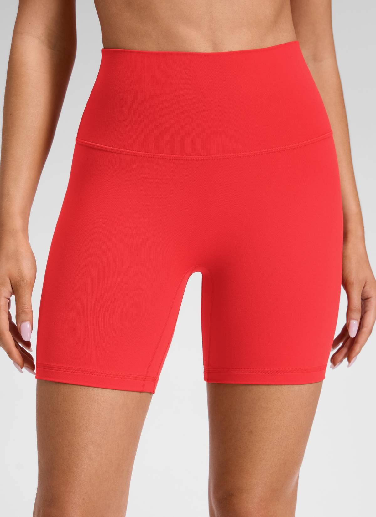 CRZ YOGA Quần short yoga cạp cao dành cho nữ " Butterluxe " không đường may phía trước, cỡ 6