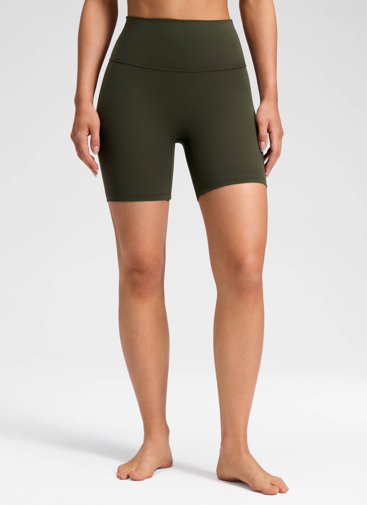 CRZ YOGA Quần short yoga cạp cao dành cho nữ " Butterluxe " không đường may phía trước, cỡ 6