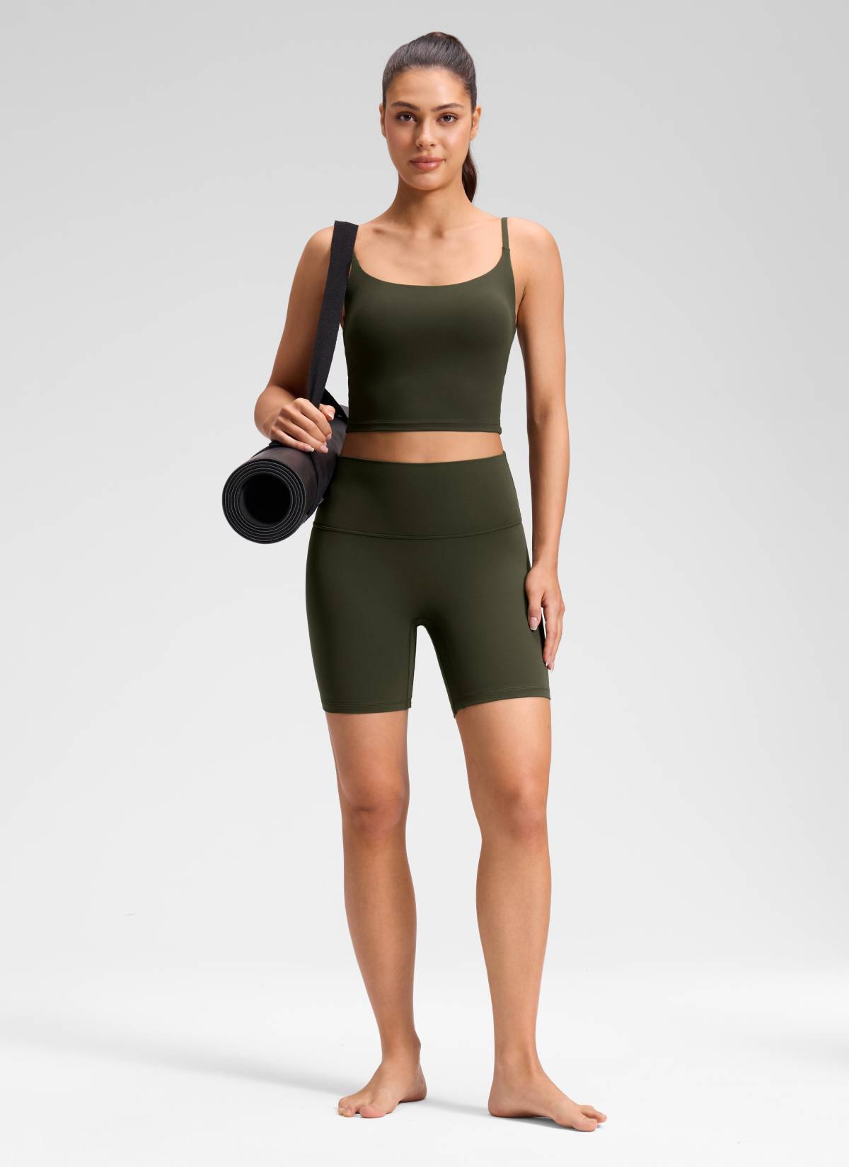 CRZ YOGA Quần short yoga cạp cao dành cho nữ " Butterluxe " không đường may phía trước, cỡ 6