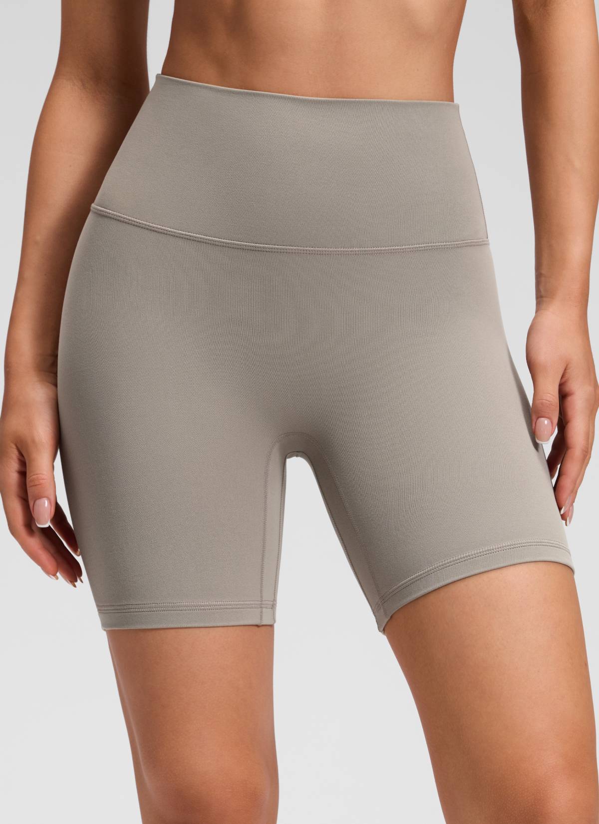 CRZ YOGA Quần short yoga cạp cao dành cho nữ " Butterluxe " không đường may phía trước, cỡ 6