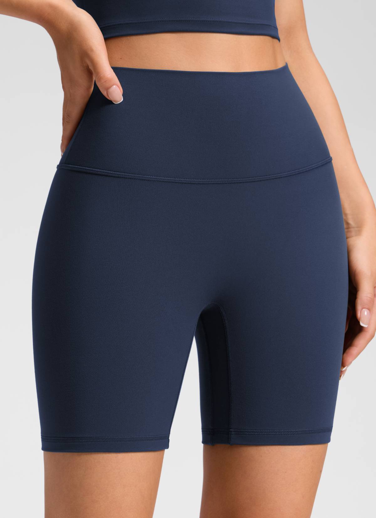 CRZ YOGA Quần short yoga cạp cao dành cho nữ " Butterluxe " không đường may phía trước, cỡ 6