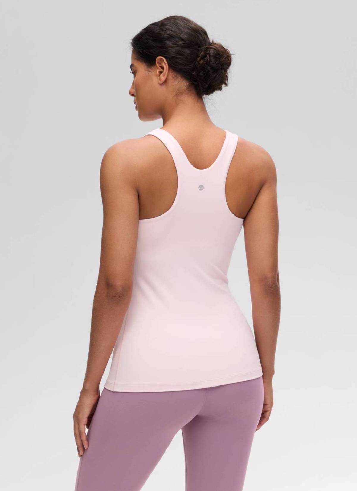 Áo thun yoga nữ CRZ YOGA kiểu ôm sát, cổ cao, lưng khoét sâu, in hình " Butterluxe ", màu hồng dâu tây