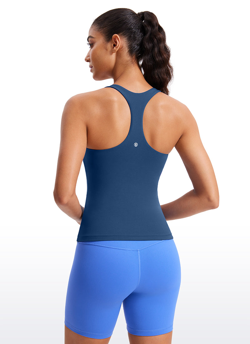 Áo thun yoga ôm sát dành cho nữ CRZ YOGA - Mẫu áo ba lỗ có áo lót tích hợp " Butterluxe " - Màu xanh hải quân Pháp