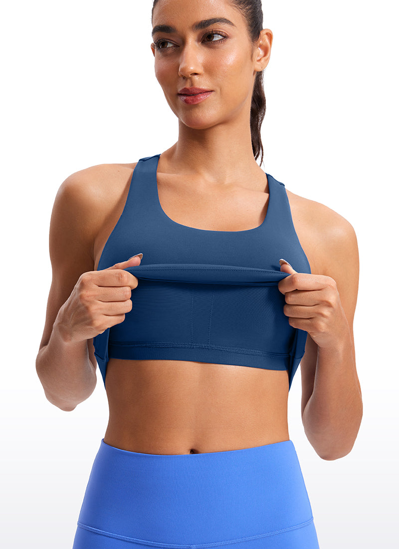 Áo thun yoga ôm sát dành cho nữ CRZ YOGA - Mẫu áo ba lỗ có áo lót tích hợp " Butterluxe " - Màu xanh hải quân Pháp
