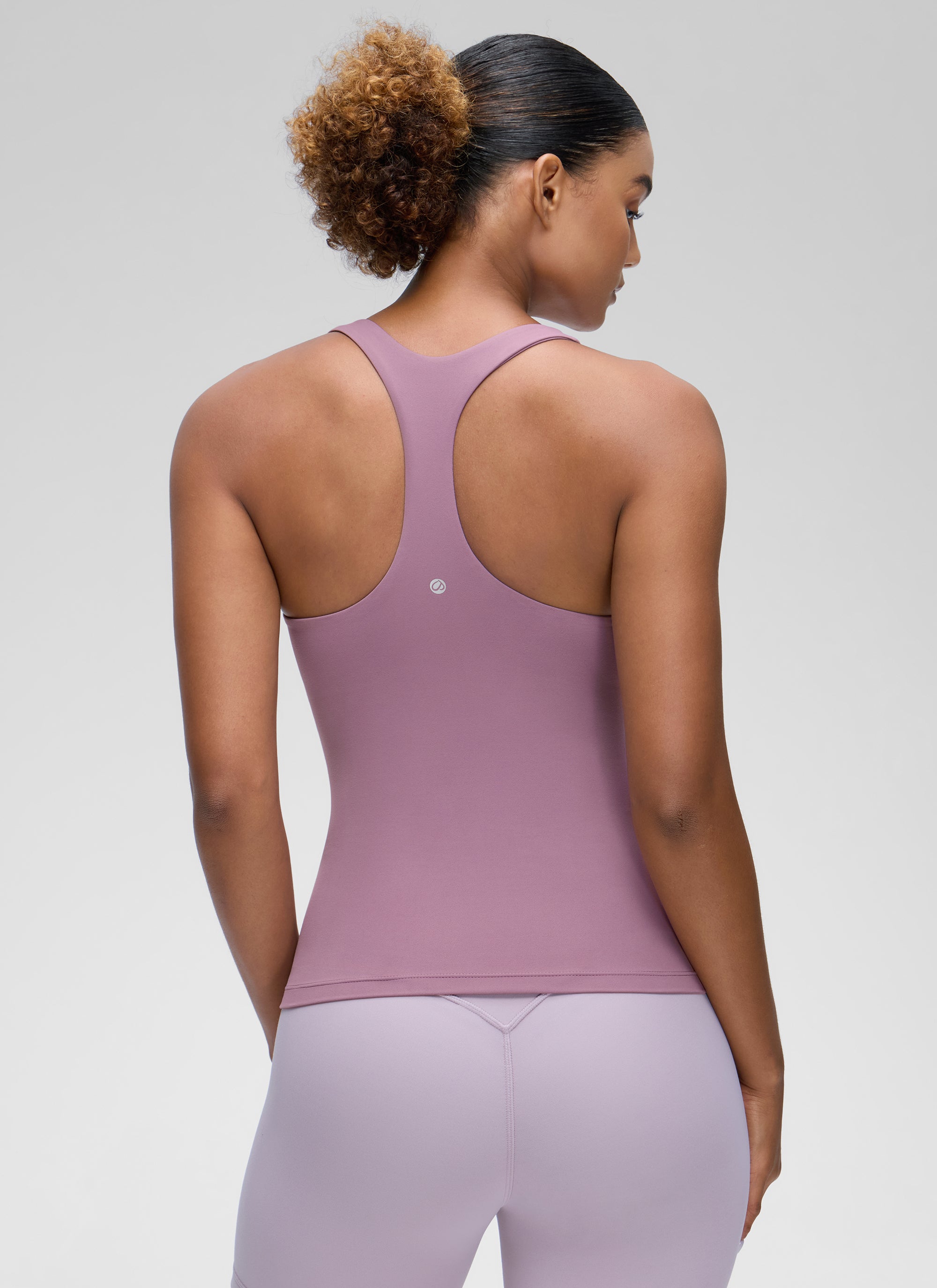 CRZ YOGA Women's Yoga Tight Fit Tops Butterluxe Built-in Bra Tank Light Lavender