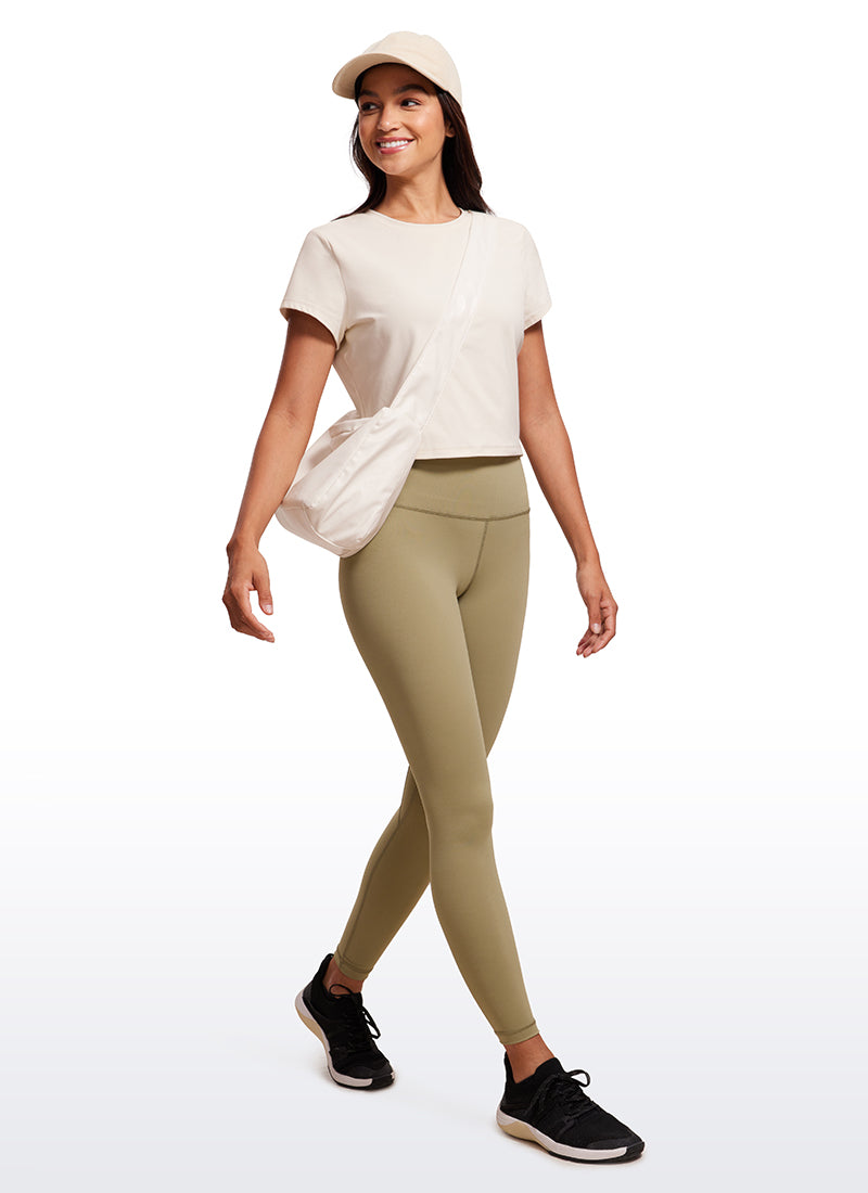 Áo thun yoga nữ CRZ YOGA kiểu dáng cổ điển “ Butterluxe ” tay ngắn, màu trắng và màu mơ