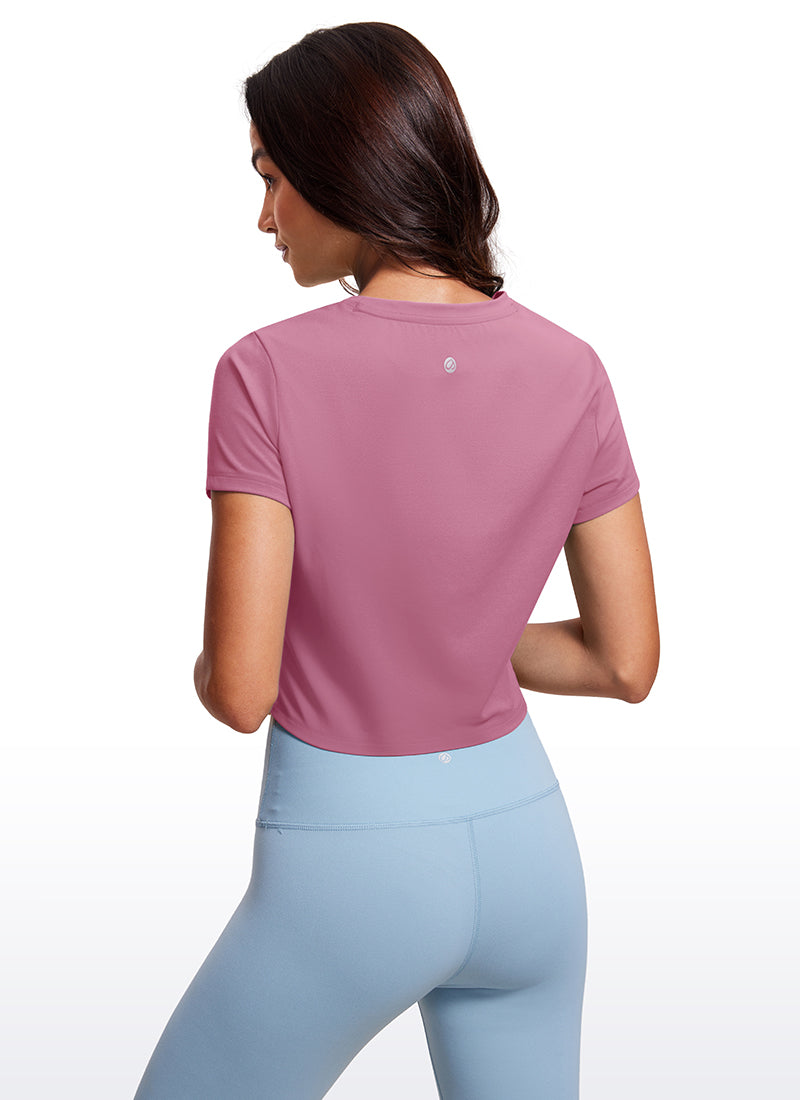 Áo thun yoga nữ CRZ YOGA kiểu dáng cổ điển “ Butterluxe ” tay ngắn, màu Velvet Dust