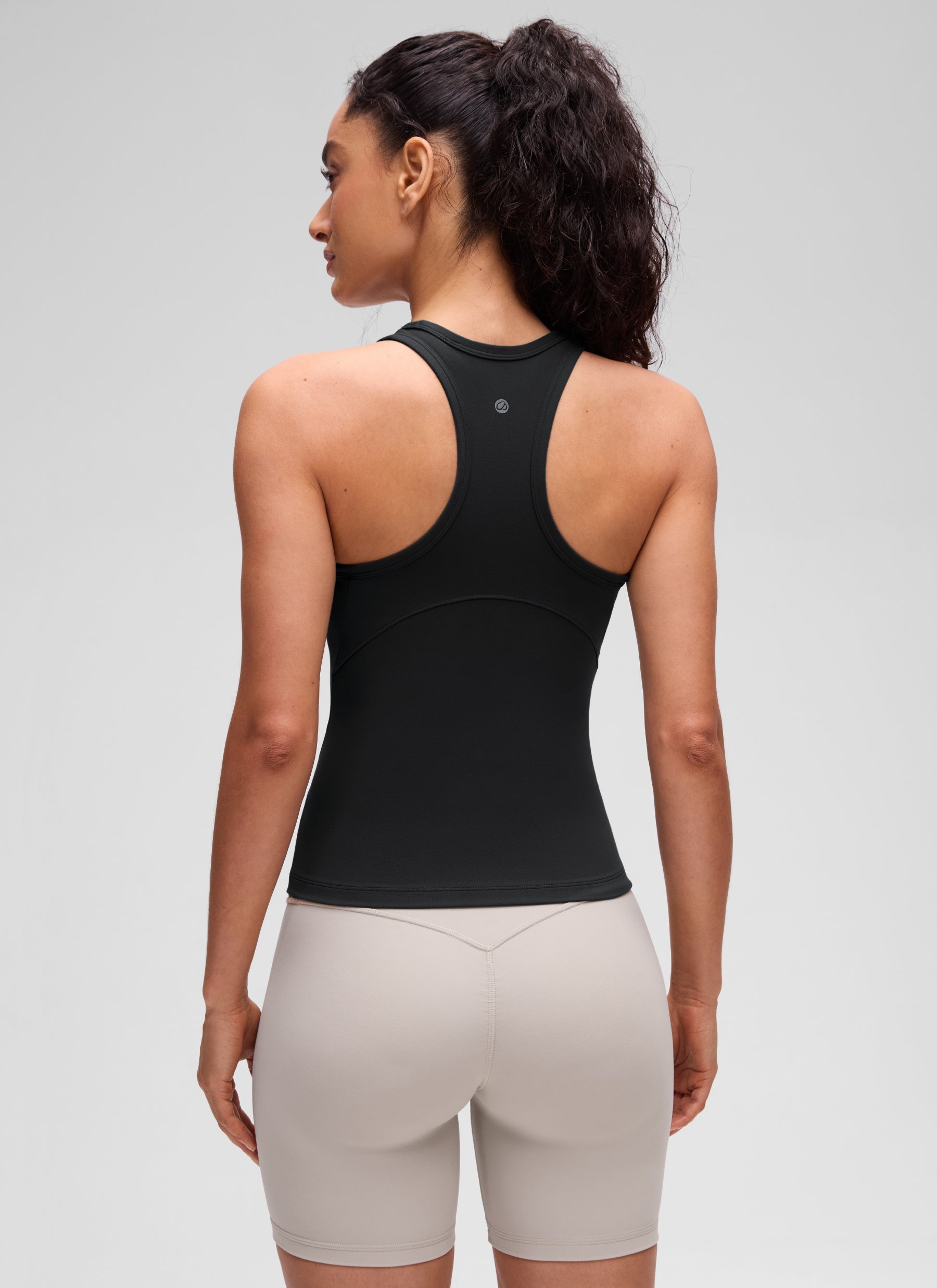 CRZ YOGA Women's Yoga Tight Fit Tops Butterluxe Tank Top High Neck Black