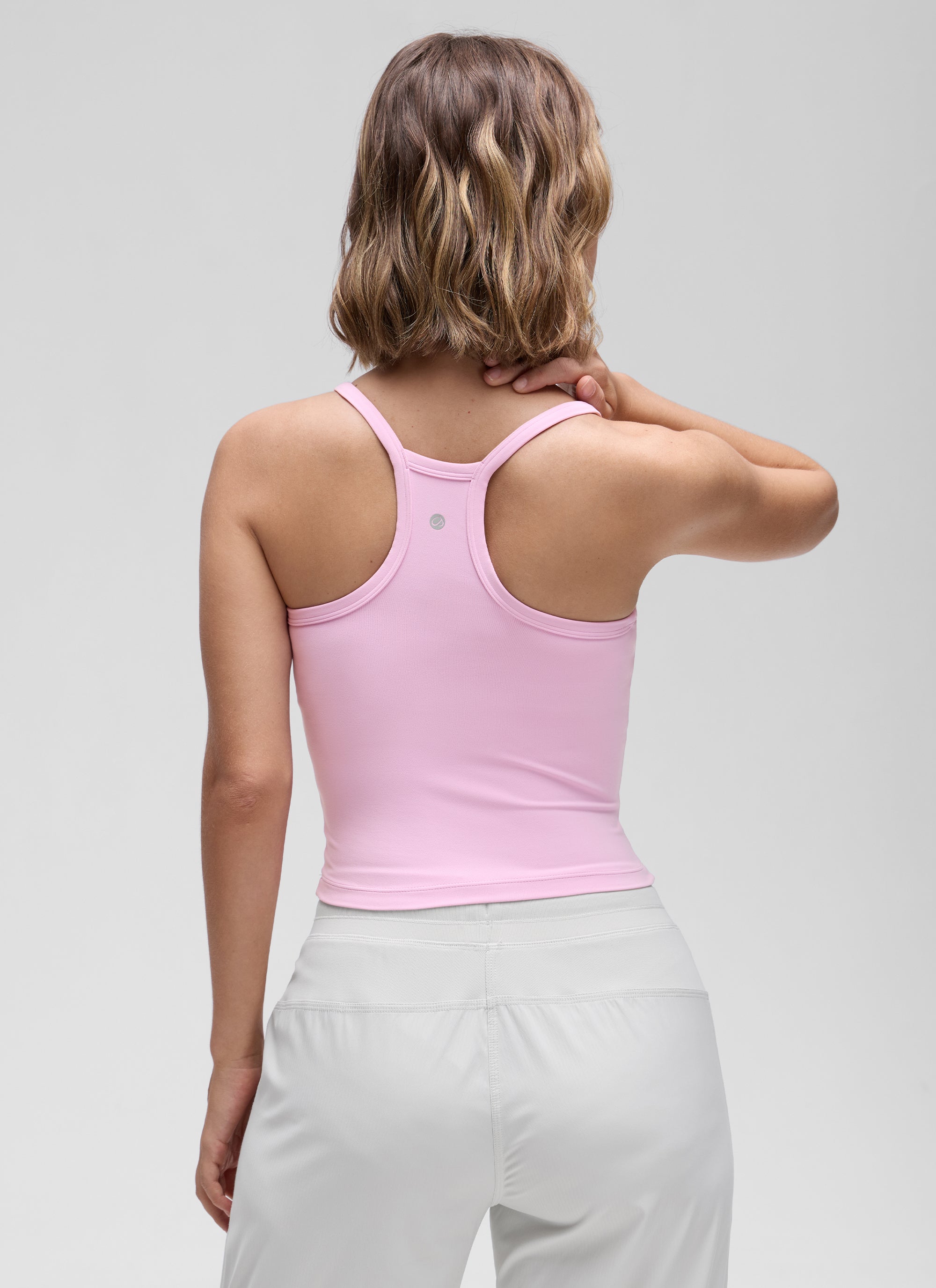 Áo ba lỗ CRZ YOGA dành cho nữ, chất liệu vải mềm mại, lót kép, cổ chữ V và lưng kiểu racerback, màu hồng Vita ( Butterluxe )