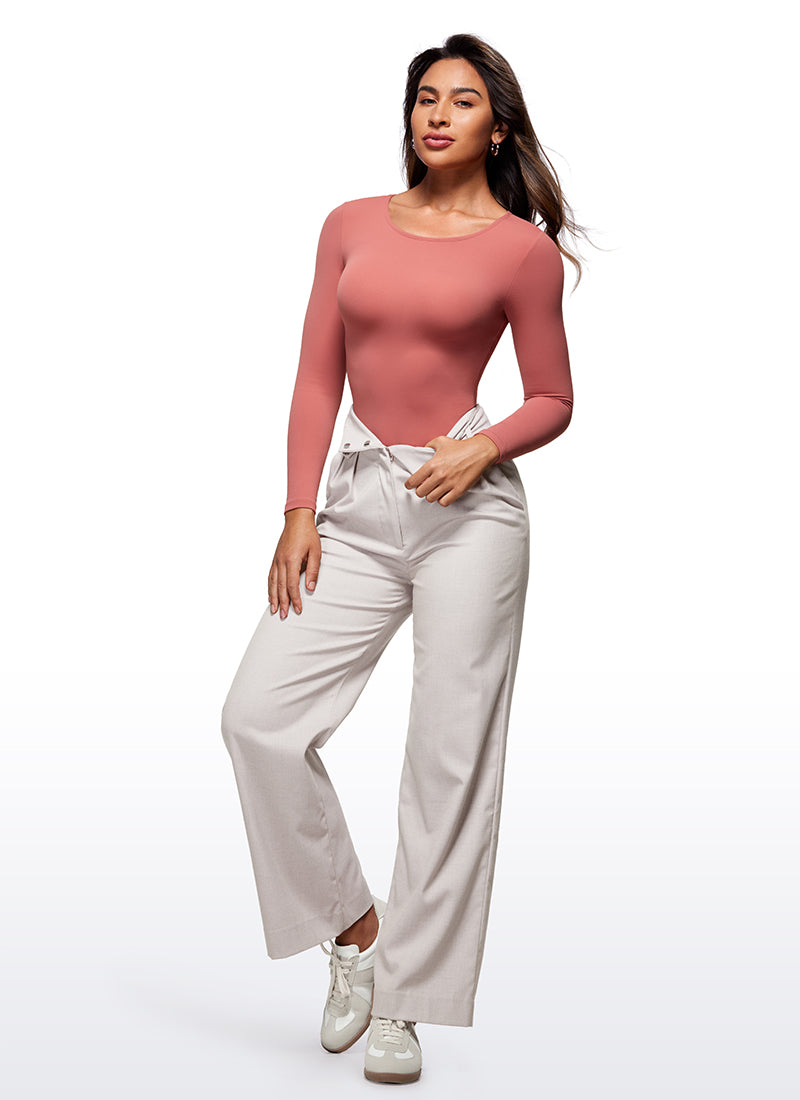 CRZ YOGA - Áo liền quần yoga nữ ôm sát, cổ tròn, tay dài - Mẫu Briar Rose