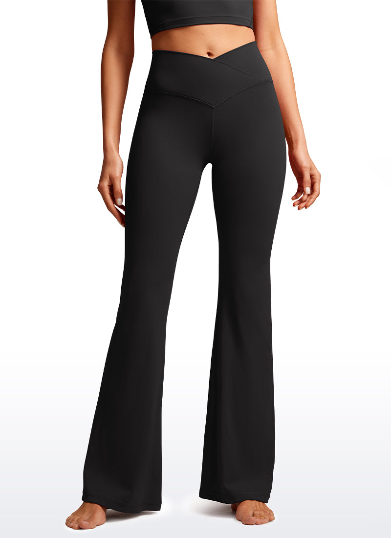 CRZ YOGA Quần legging nữ kiểu chéo chữ V, cạp cao, ống loe, họa tiết “ Butterluxe ” cỡ 29