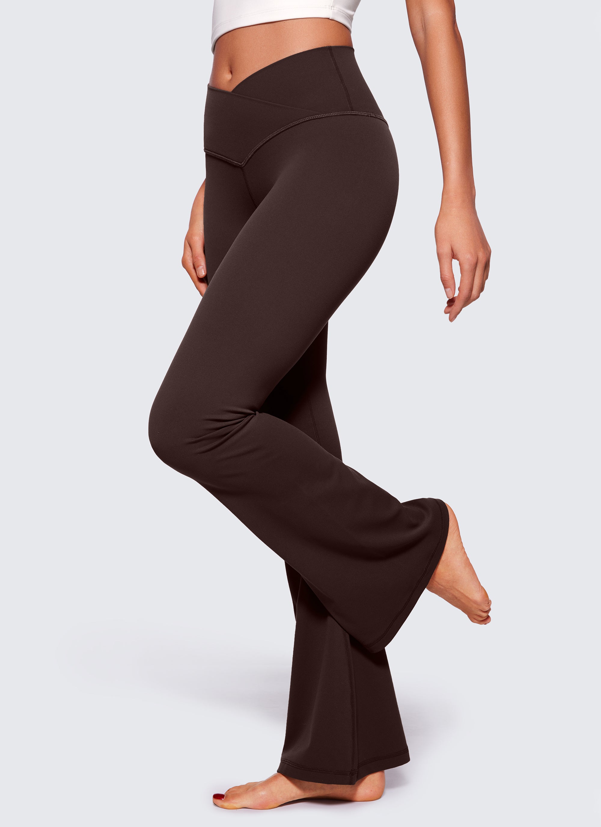 CRZ YOGA Quần legging nữ kiểu chéo chữ V, cạp cao, ống loe, họa tiết “ Butterluxe ” cỡ 29