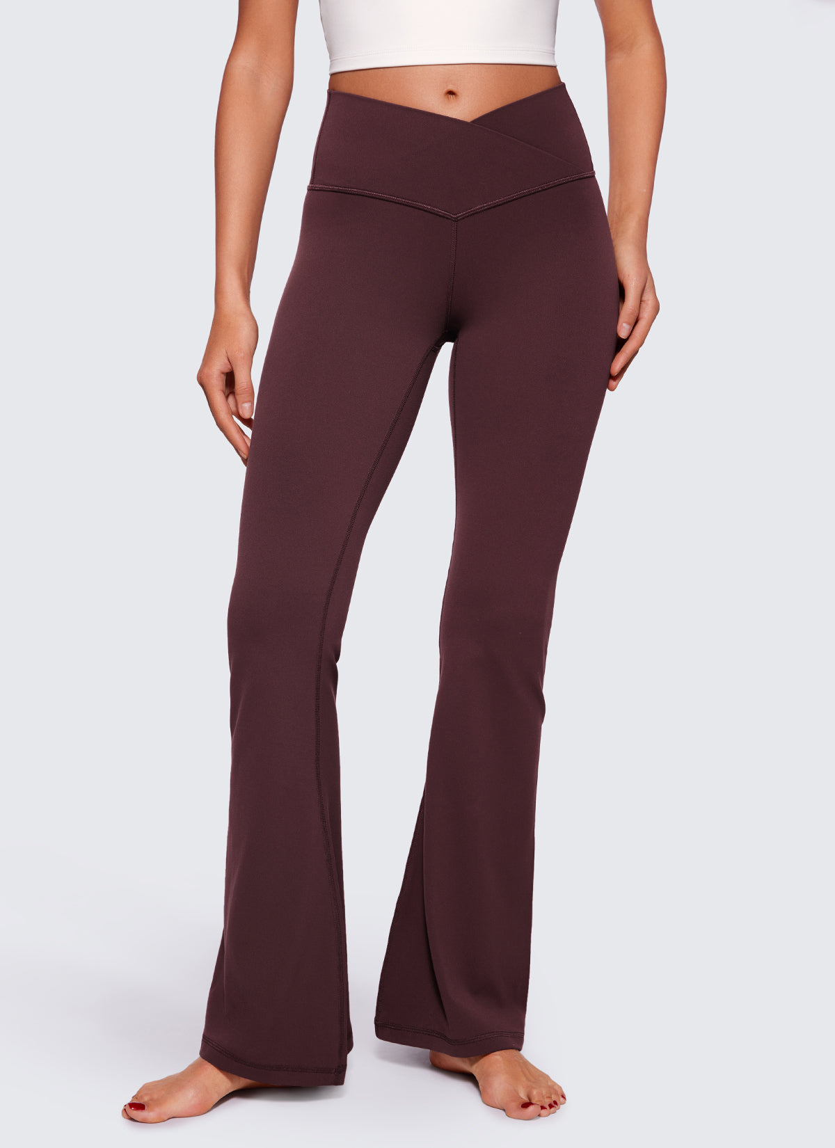 CRZ YOGA Quần legging nữ kiểu chéo chữ V, cạp cao, ống loe, họa tiết “ Butterluxe ” cỡ 29