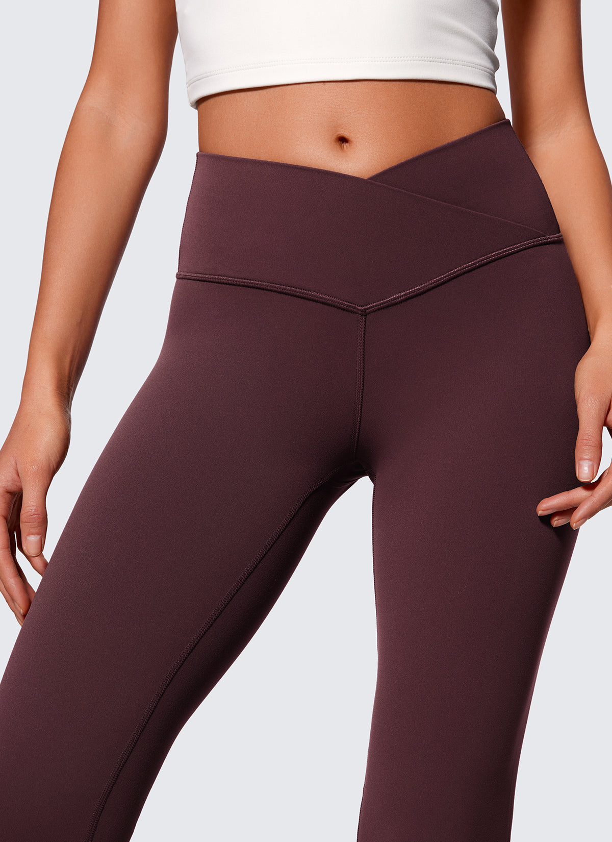CRZ YOGA Quần legging nữ kiểu chéo chữ V, cạp cao, ống loe, họa tiết “ Butterluxe ” cỡ 29
