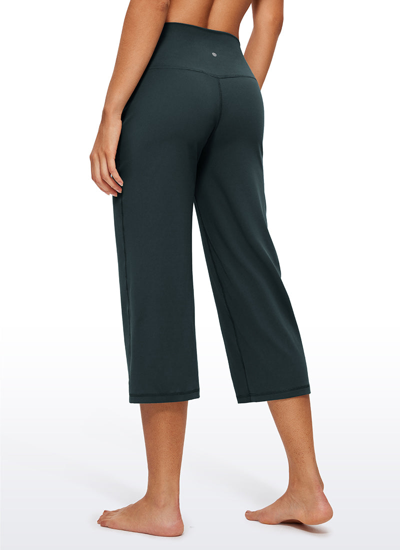 Quần nữ CRZ YOGA kiểu " Butterluxe ", cạp cao, ống rộng, có túi, cỡ 23'' - Màu xanh lá rừng đậm