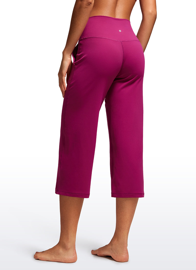 Quần nữ CRZ YOGA kiểu " Butterluxe " cạp cao, ống rộng, có túi, cỡ 23 inch, màu tím magenta