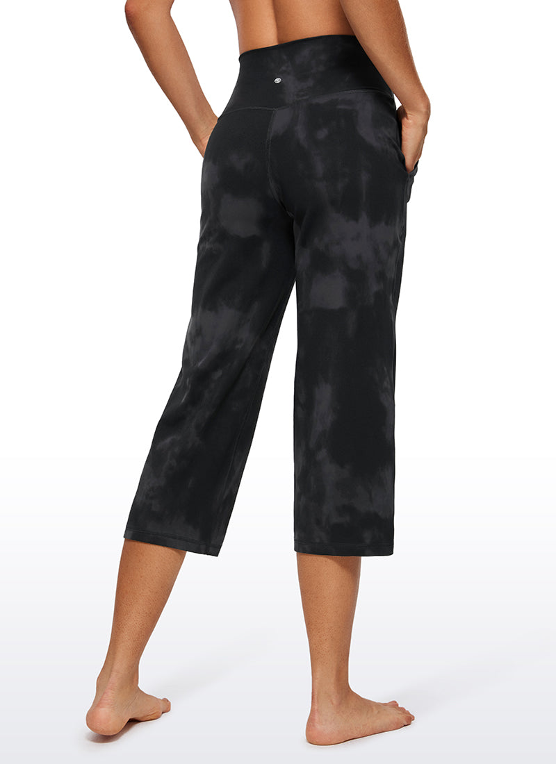 Quần nữ CRZ YOGA kiểu “ Butterluxe ” cạp cao, ống rộng, có túi, dài 23 inch, màu đen, họa tiết hoa tie-dye