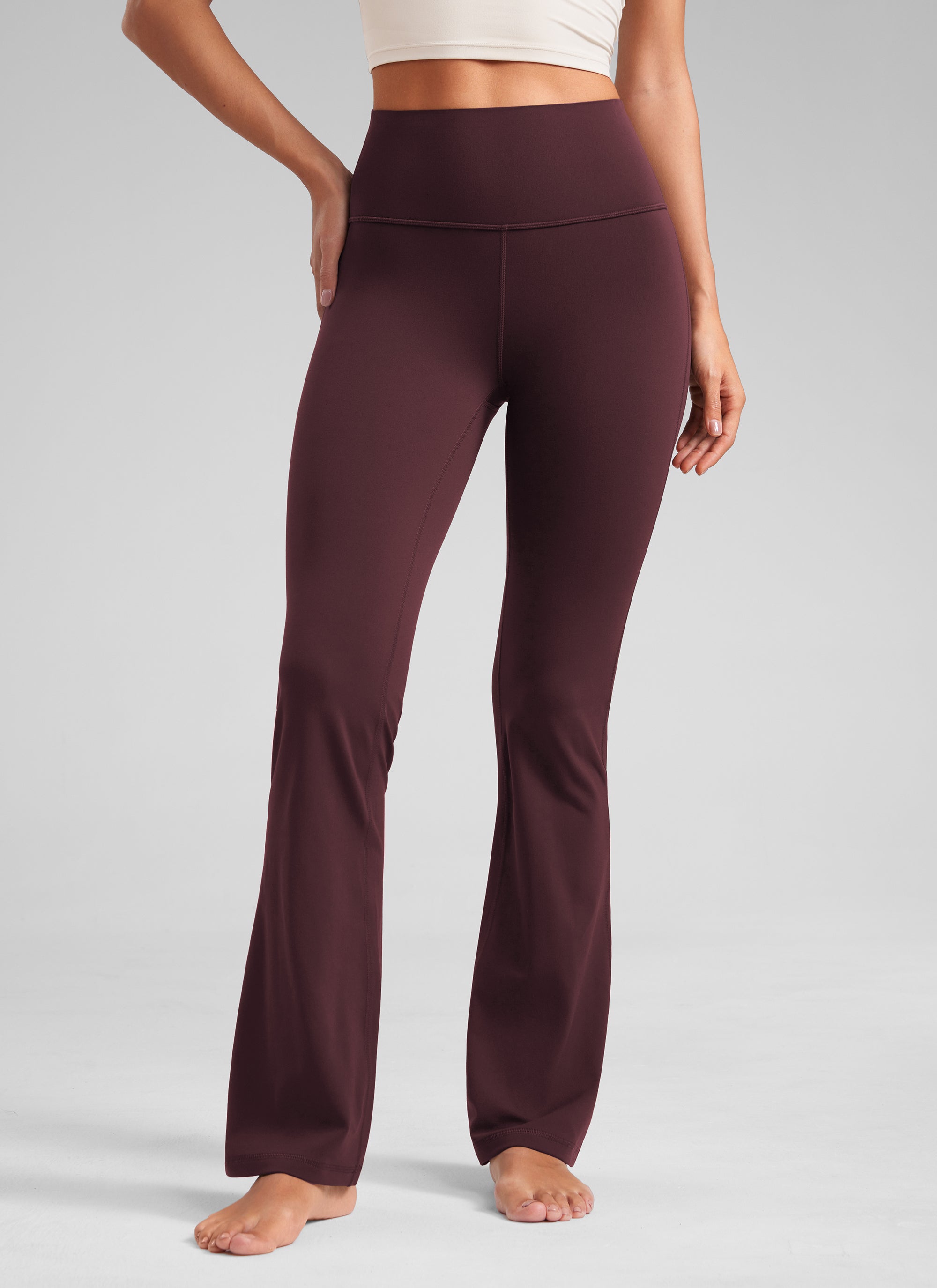 CRZ YOGA Quần legging yoga nữ cạp cao, kiểu ống loe có túi, chất liệu vải thun co giãn ( Butterluxe ), cỡ 29
