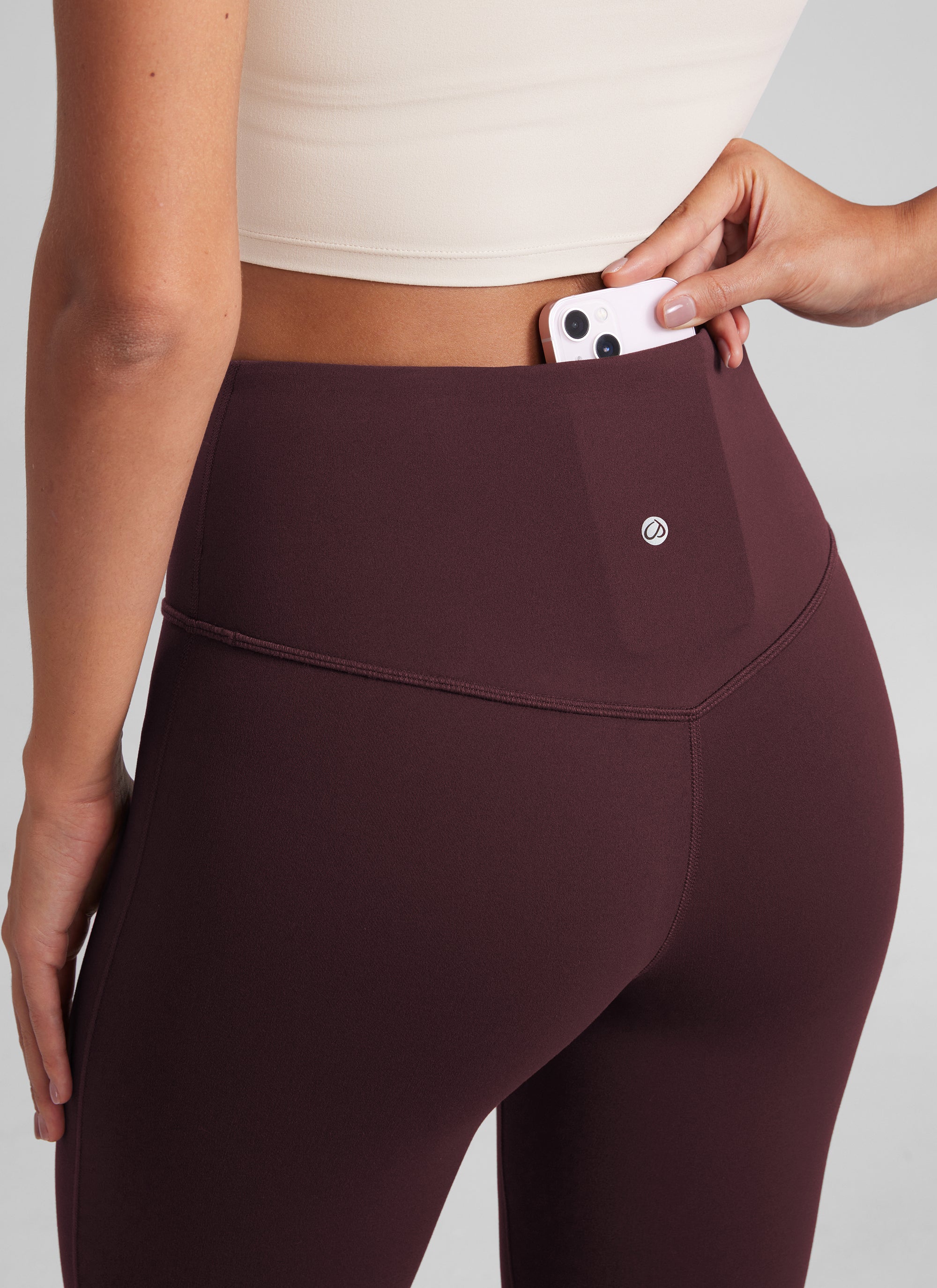 CRZ YOGA Quần legging yoga nữ cạp cao, kiểu ống loe có túi, chất liệu vải thun co giãn ( Butterluxe ), cỡ 29