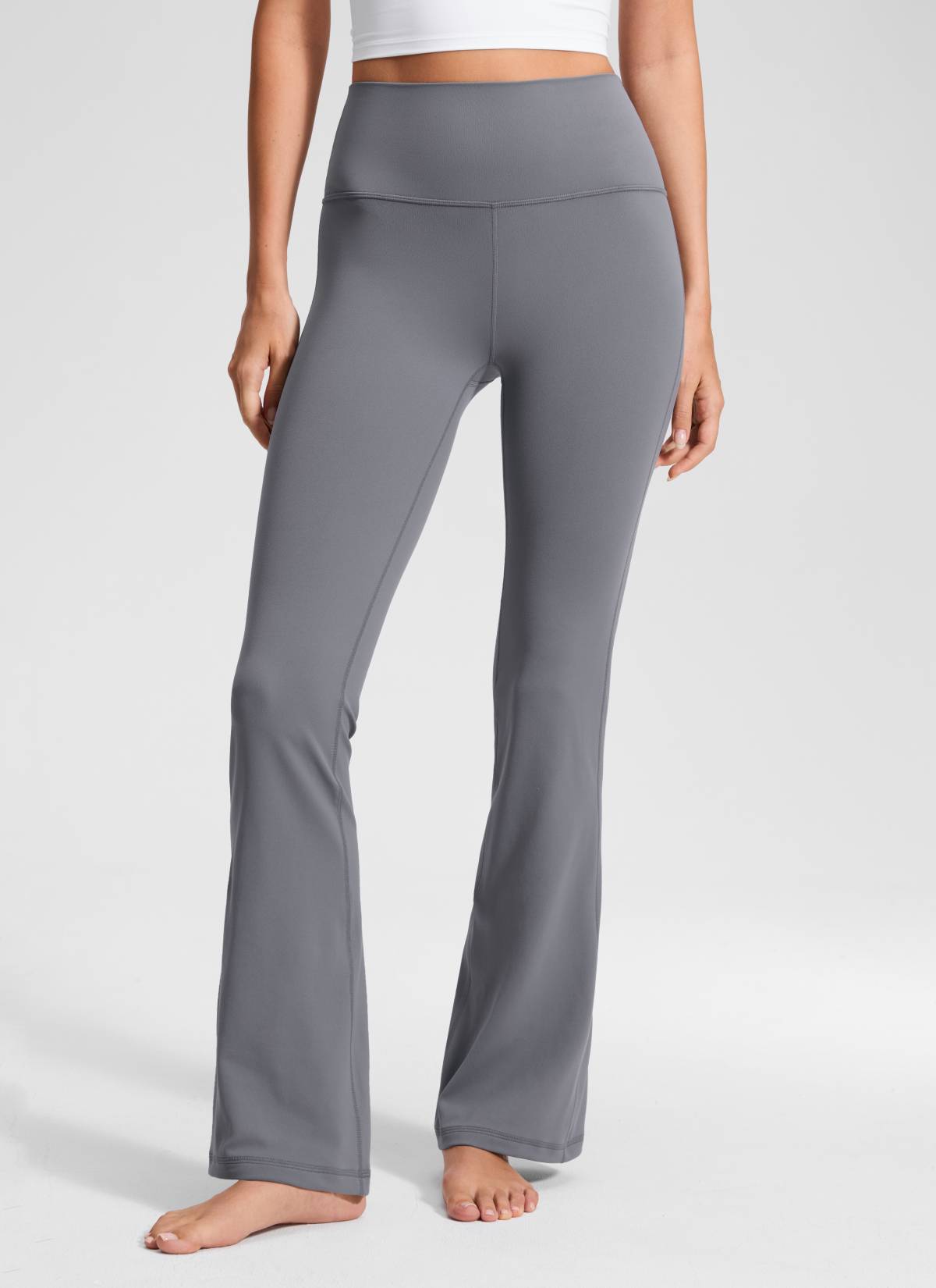 CRZ YOGA Quần legging yoga nữ cạp cao, kiểu ống loe có túi, chất liệu vải thun co giãn ( Butterluxe ), cỡ 29