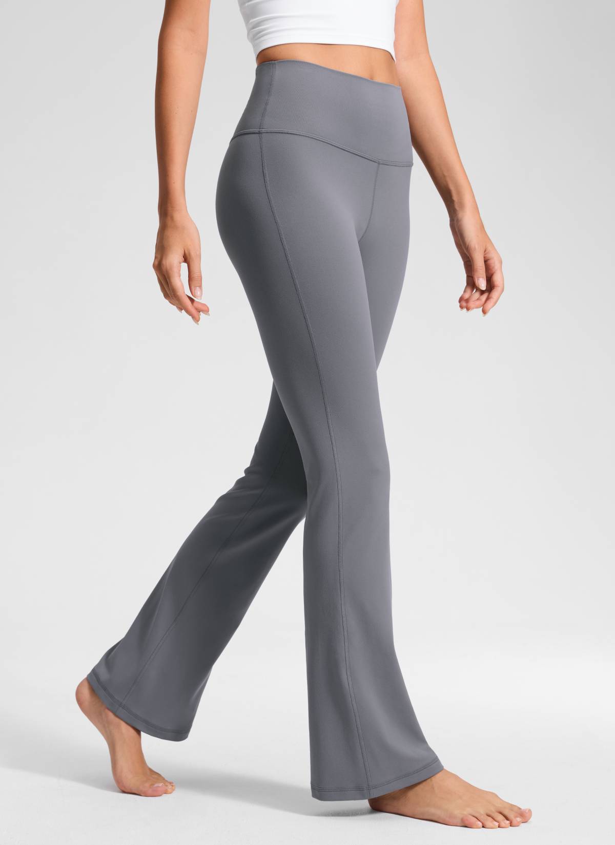 CRZ YOGA Quần legging yoga nữ cạp cao, kiểu ống loe có túi, chất liệu vải thun co giãn ( Butterluxe ), cỡ 29