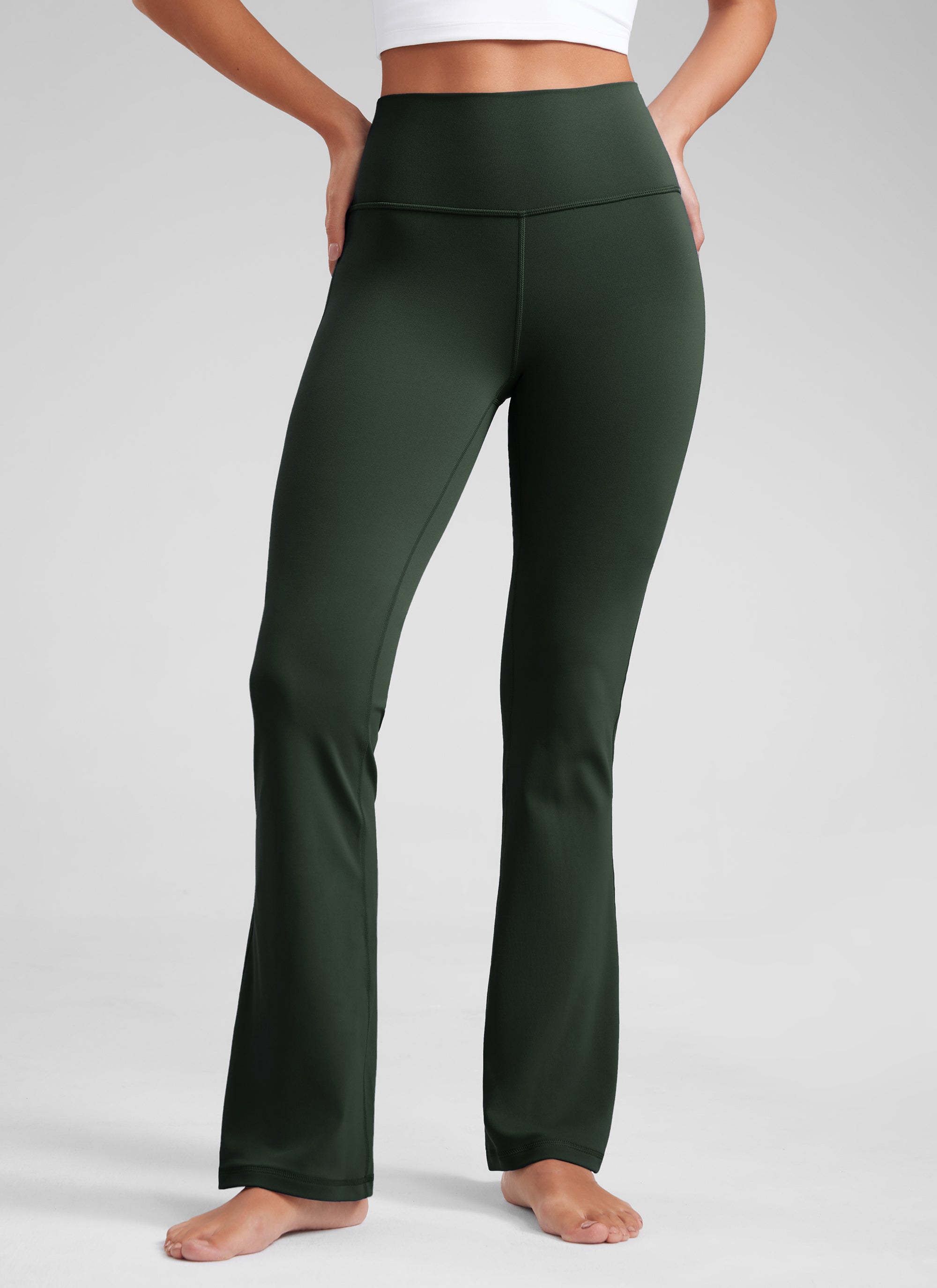 CRZ YOGA Quần legging yoga nữ cạp cao, kiểu ống loe có túi, chất liệu vải thun co giãn ( Butterluxe ), cỡ 29