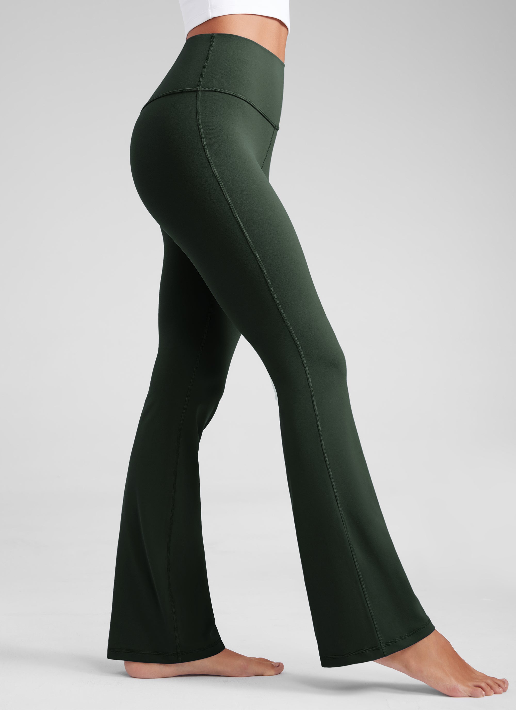 CRZ YOGA Quần legging yoga nữ cạp cao, kiểu ống loe có túi, chất liệu vải thun co giãn ( Butterluxe ), cỡ 29