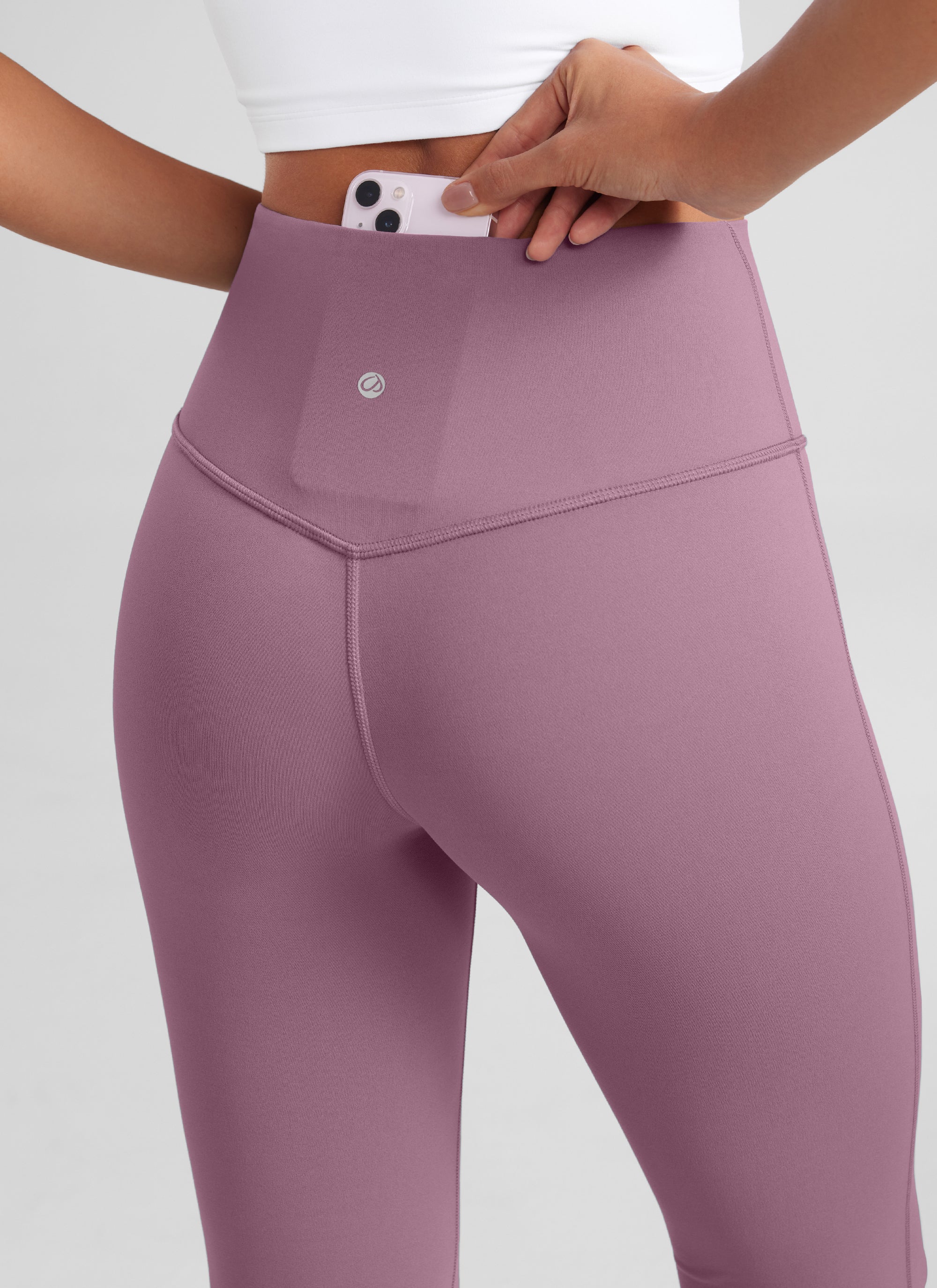 CRZ YOGA Quần legging yoga nữ cạp cao, kiểu ống loe có túi, chất liệu vải Butterluxe , cỡ 29