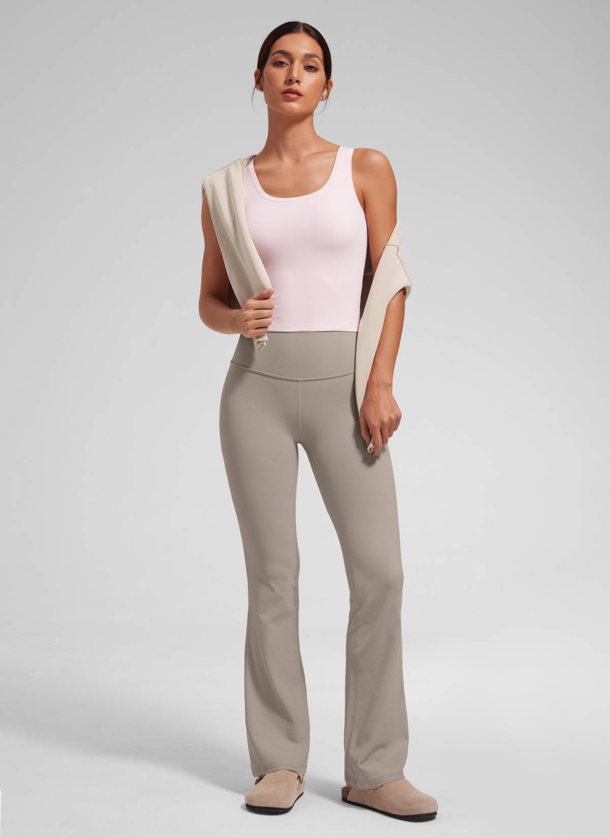 CRZ YOGA Quần legging yoga nữ cạp cao, kiểu ống loe có túi, chất liệu vải thun co giãn ( Butterluxe ), cỡ 29