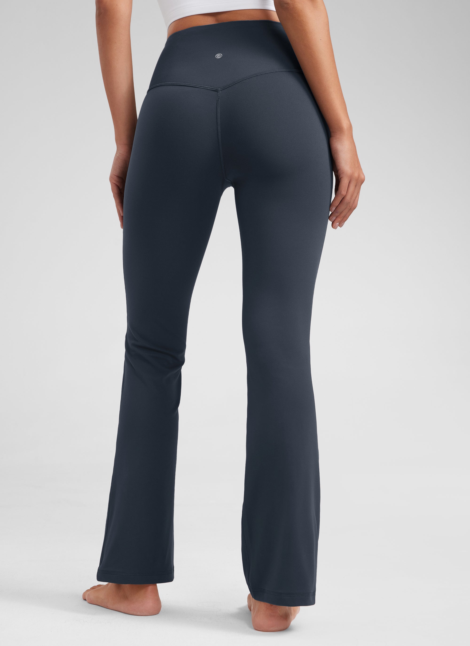 CRZ YOGA Quần legging yoga nữ cạp cao, kiểu ống loe có túi, chất liệu vải thun co giãn ( Butterluxe ), cỡ 29