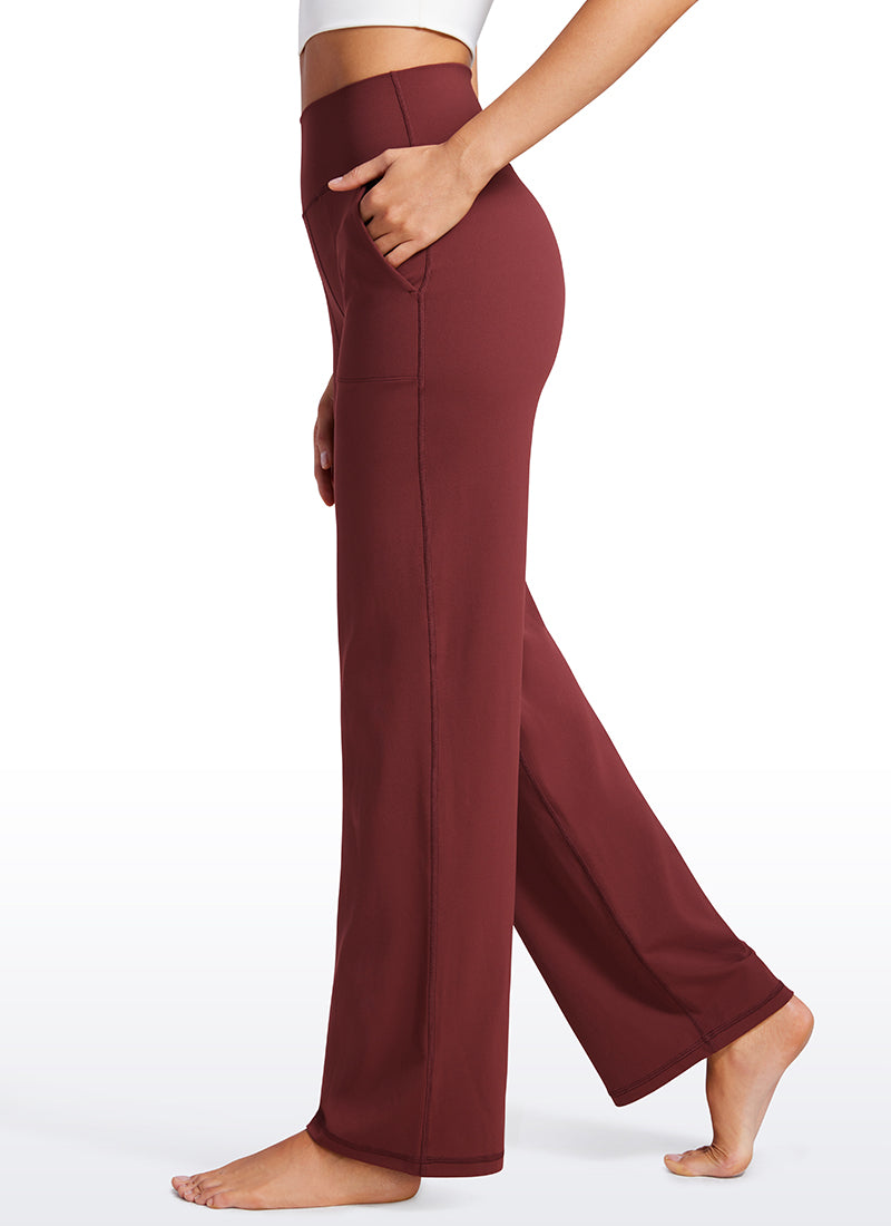 Quần nữ CRZ YOGA kiểu ống rộng cạp cao có túi “ Butterluxe ” – 31 inch, màu Đỏ Noctilucence