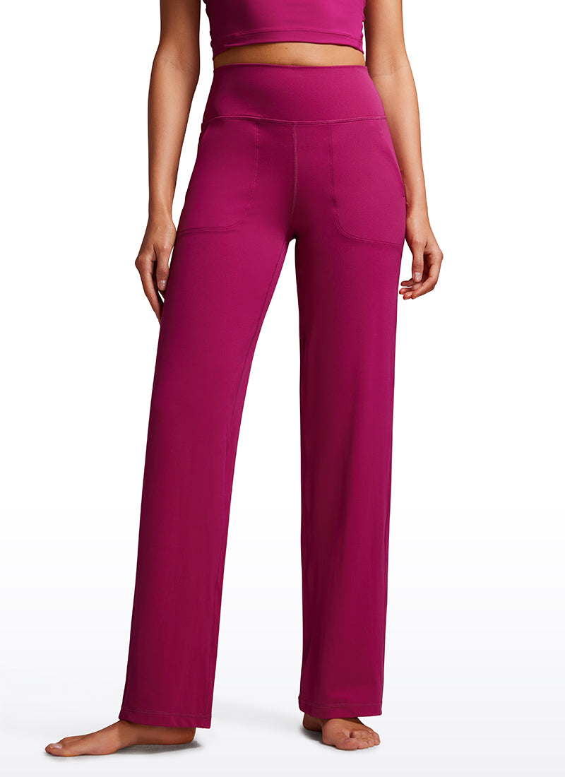 Quần nữ CRZ YOGA kiểu Butterluxe , cạp cao, ống rộng, có túi, chiều dài 31 inch, màu tím magenta