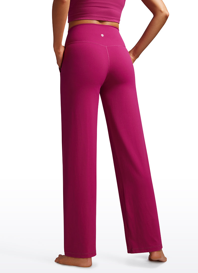Quần nữ CRZ YOGA kiểu Butterluxe , cạp cao, ống rộng, có túi, chiều dài 31 inch, màu tím magenta