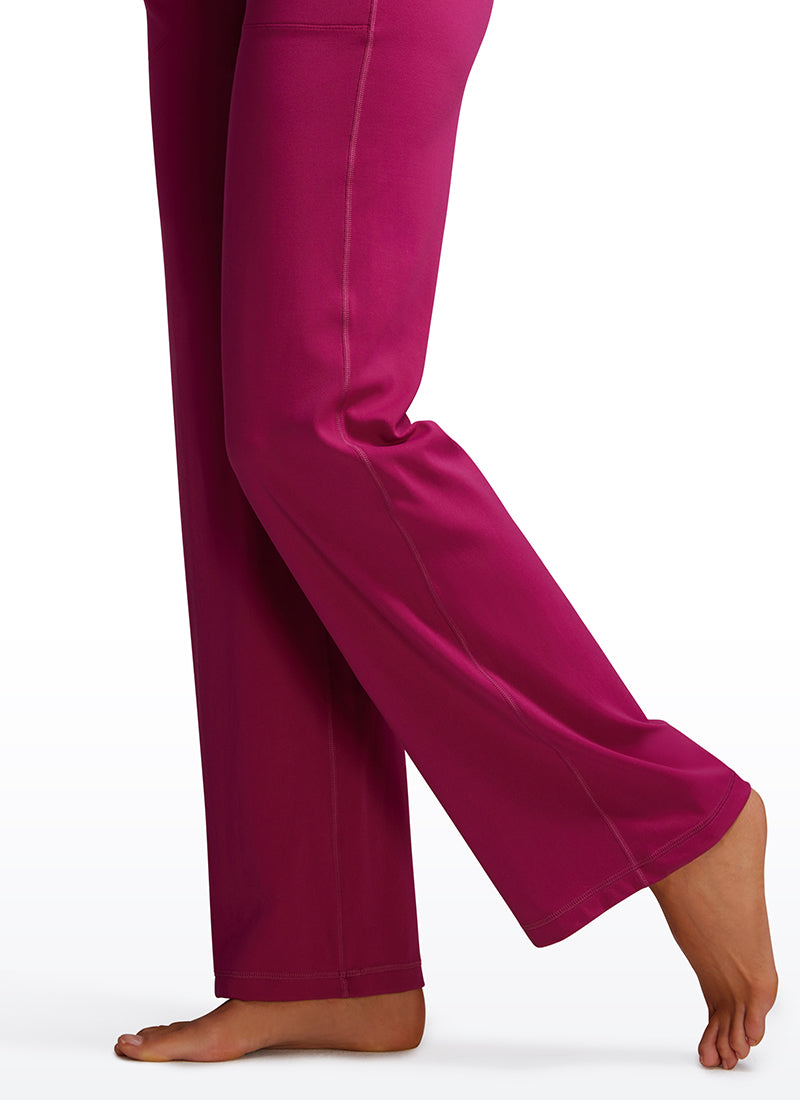 Quần nữ CRZ YOGA kiểu Butterluxe , cạp cao, ống rộng, có túi, chiều dài 31 inch, màu tím magenta
