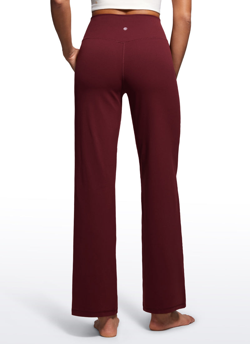Quần nữ CRZ YOGA kiểu “ Butterluxe ” cạp cao, ống rộng, có túi, dài 31 inch, màu đỏ Merlot
