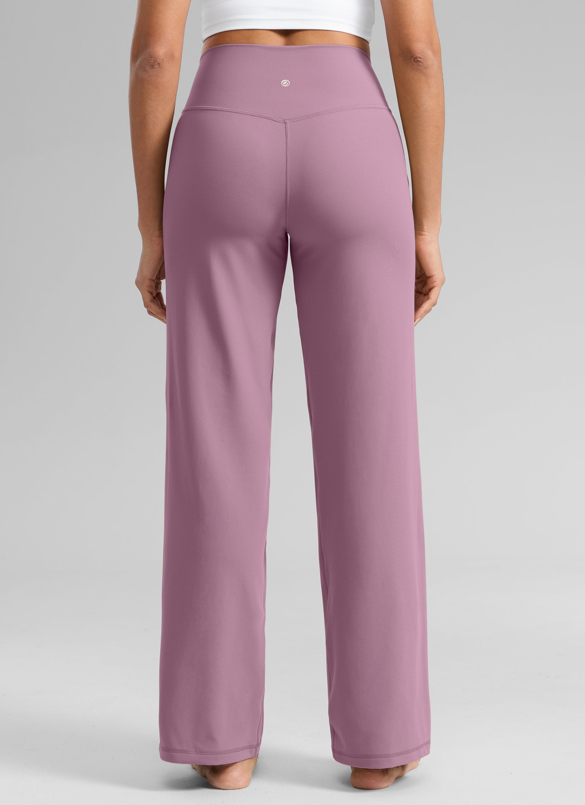 CRZ YOGA Women's Butterlift High Waisted Wide Leg Pants with Pockets Light Lavender