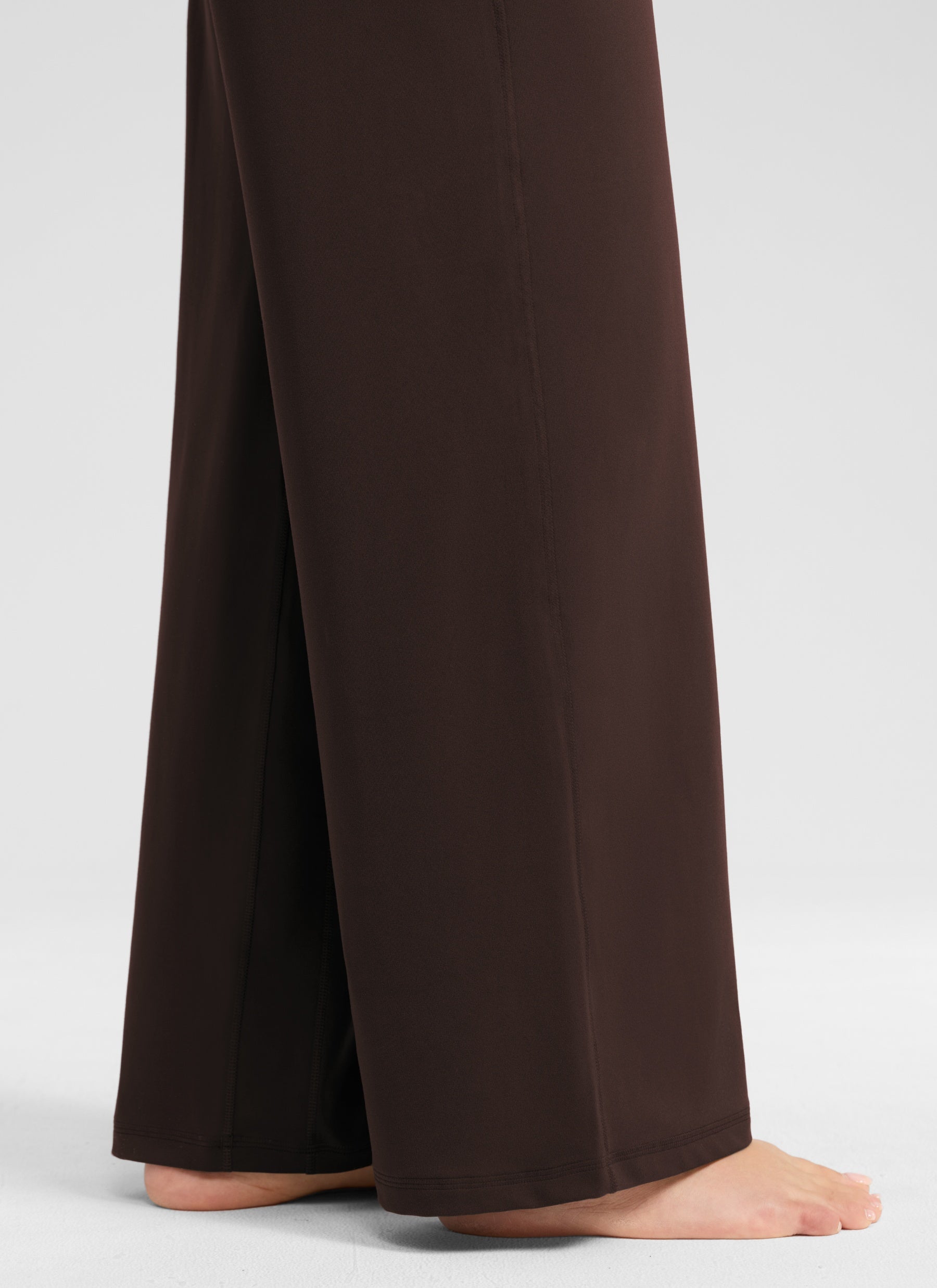 CRZ YOGA Women's Butterlift High Waisted Wide Leg Pants with Pockets Hot Fudge Brown