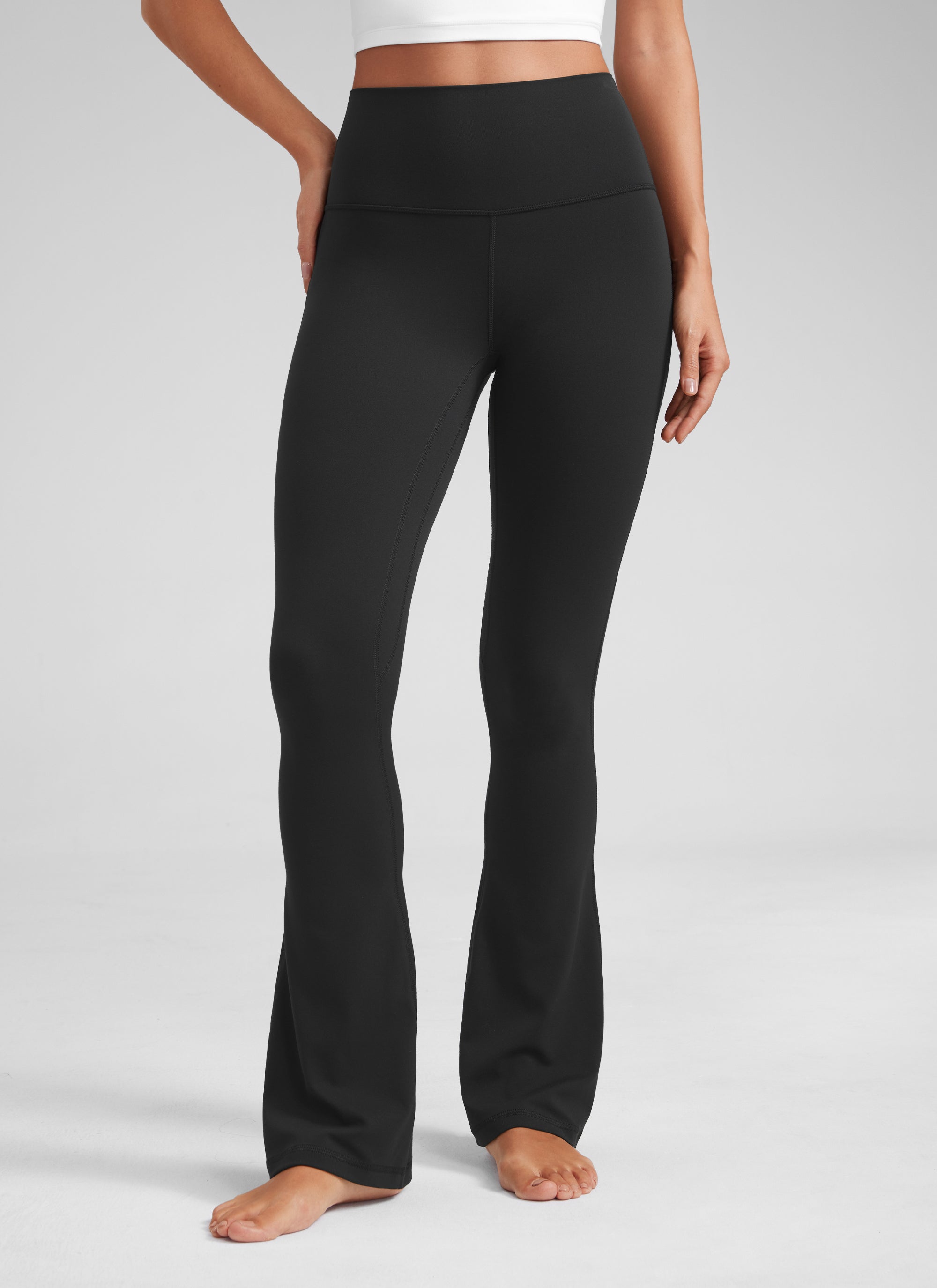CRZ YOGA Nữ  Quần legging ống loe ngắn có túi, cạp cao, màu Butterluxe , cỡ 32