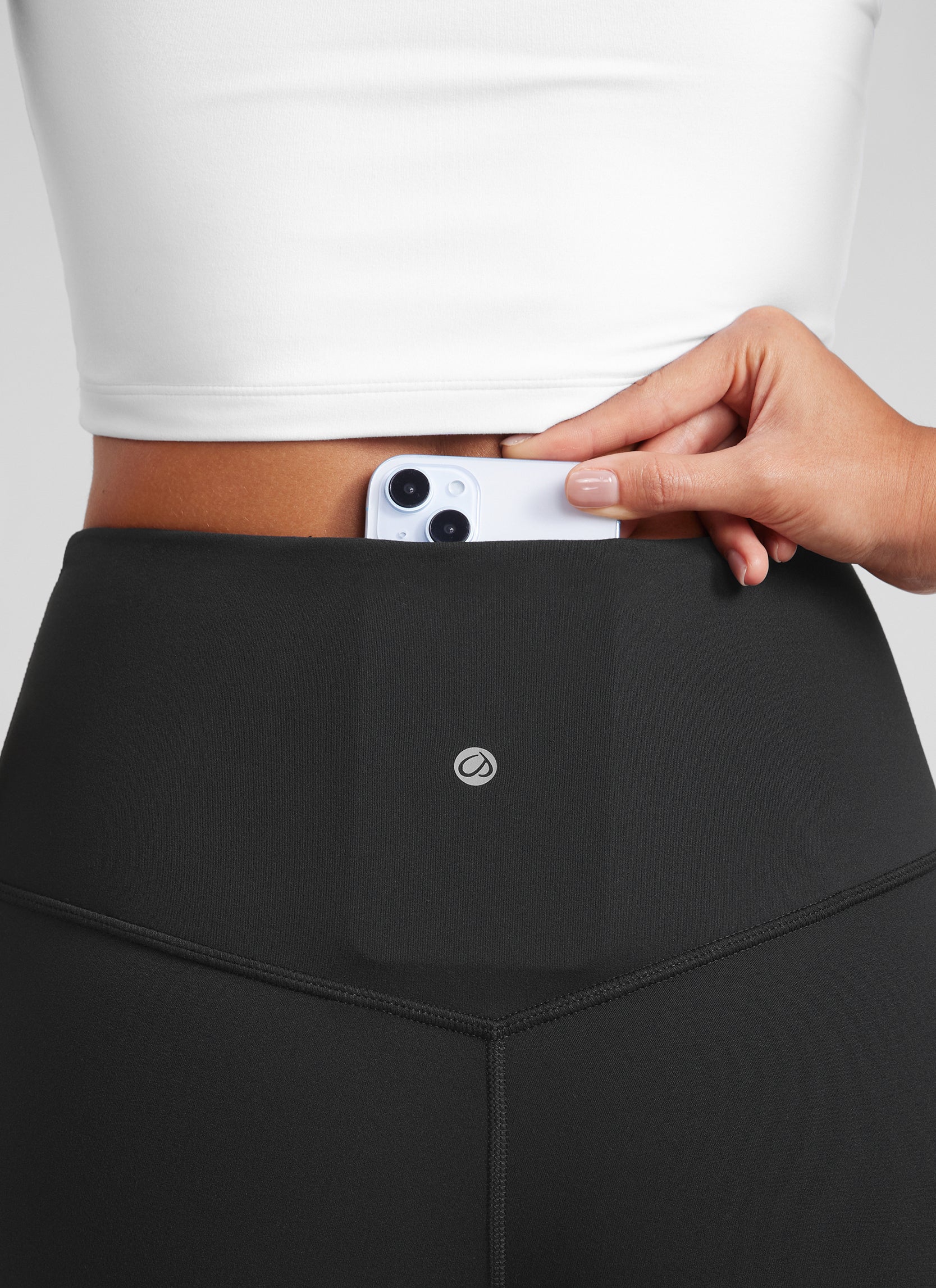 CRZ YOGA Nữ  Quần legging ống loe ngắn có túi, cạp cao, màu Butterluxe , cỡ 32
